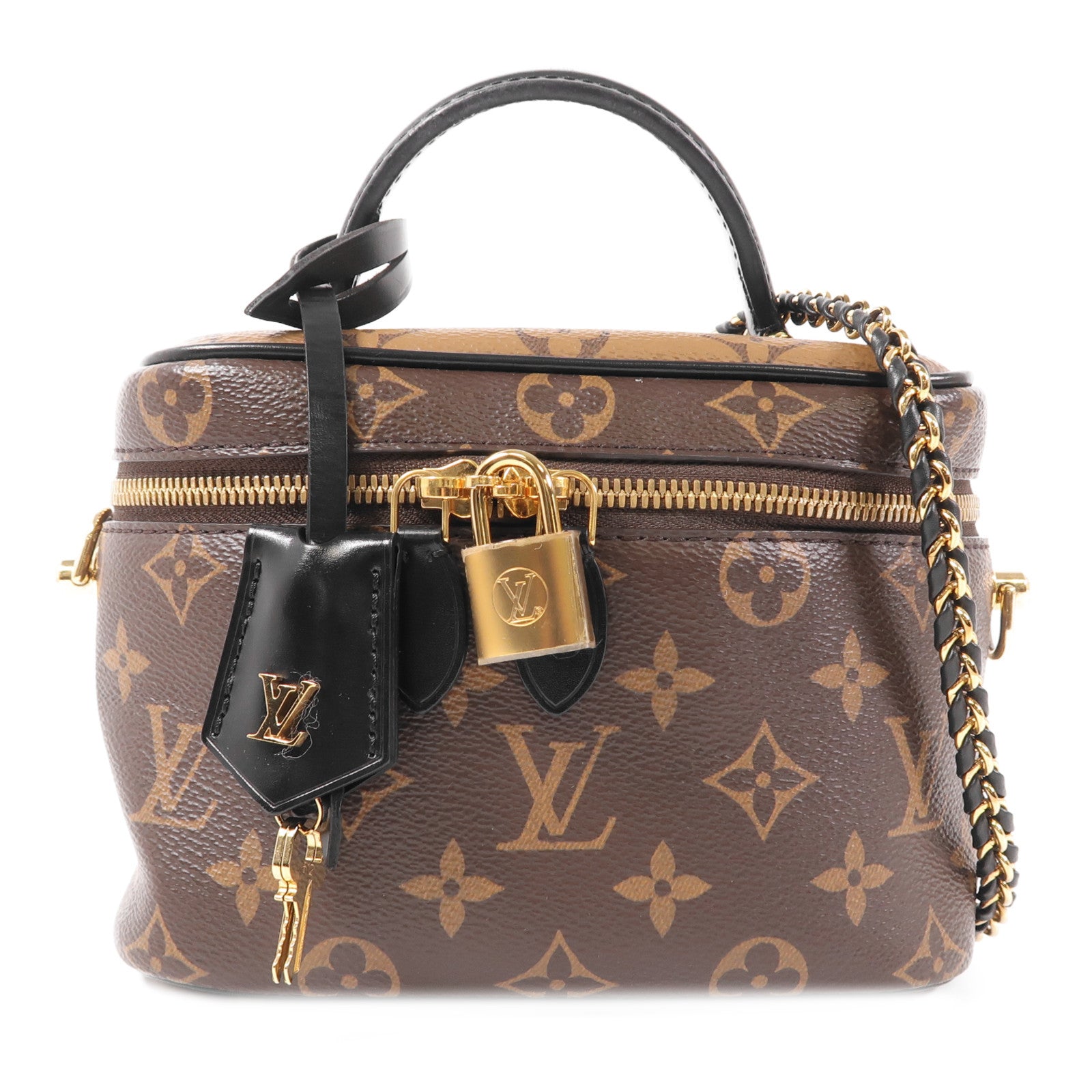 LOUIS VUITTON LV GHW Vanity PM 2 Way Shoulder Bag M45165 Monogram Reverse Brown