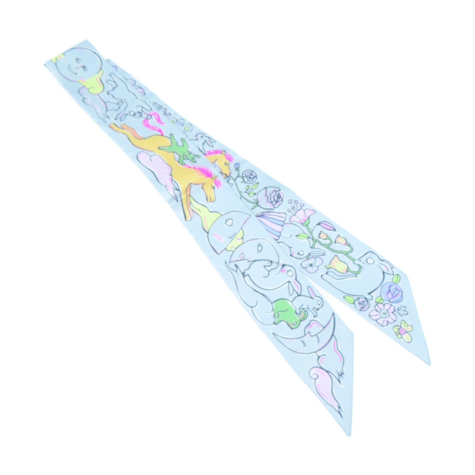 HERMES 【激減優惠】絲質Twilly Scarf絲巾藍色