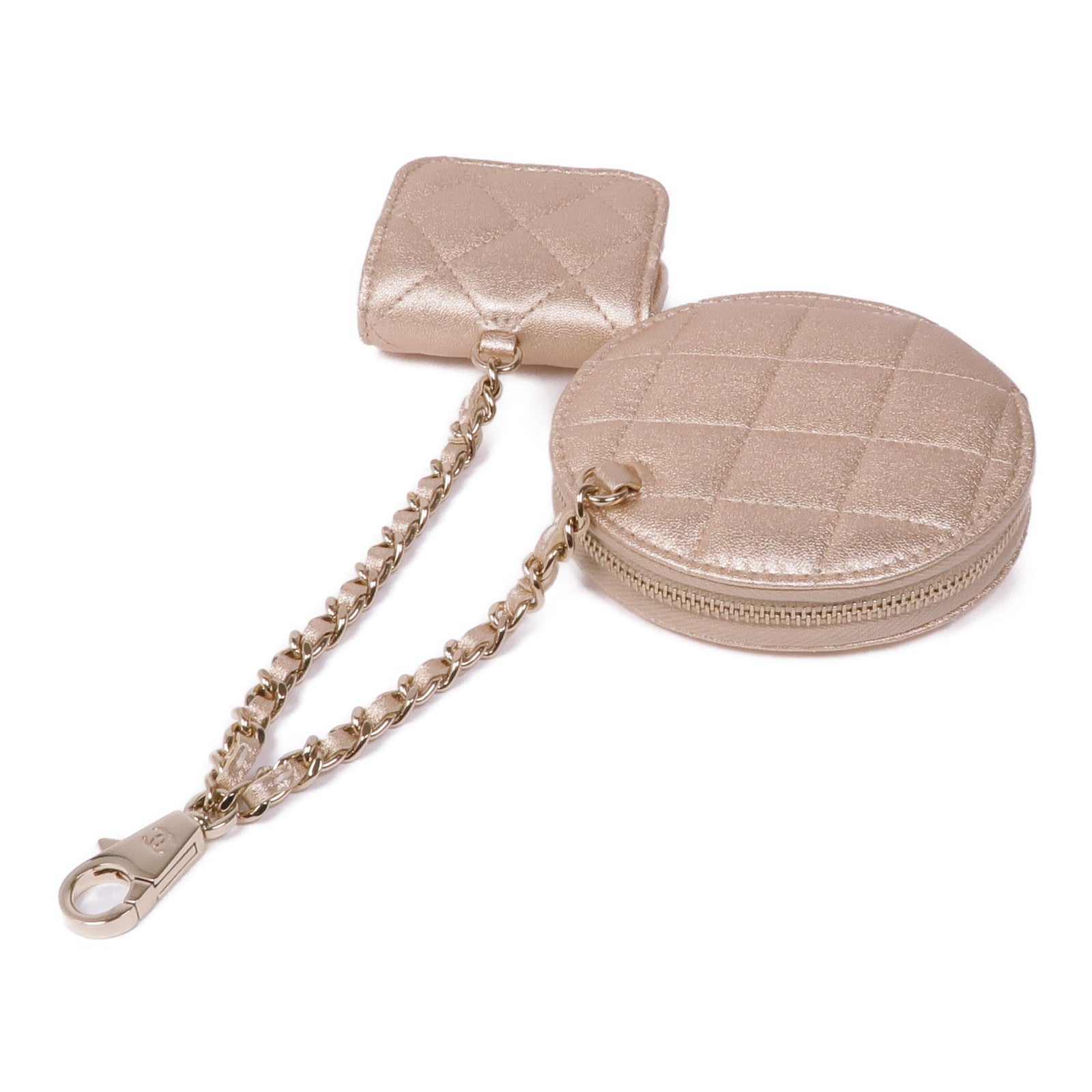 CHANEL 【激減優惠】羊皮皮革Coin Case金扣零錢包