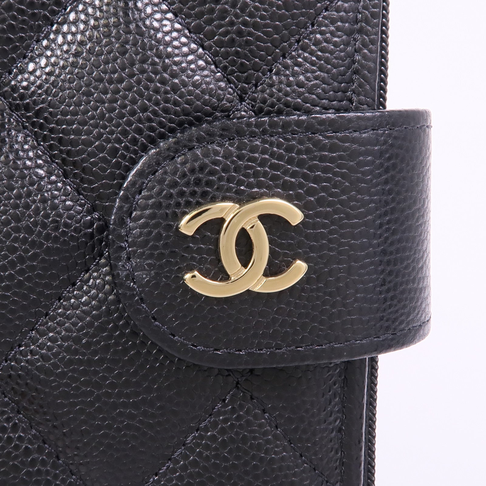 CHANEL 牛皮皮革Long Wallet金扣長錢包