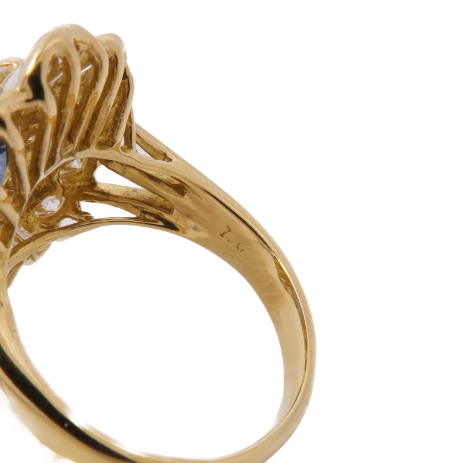 JEWELRY 18K黃金Sapphire/Diamond Ring 藍寶石/鑽石戒指US#6.5