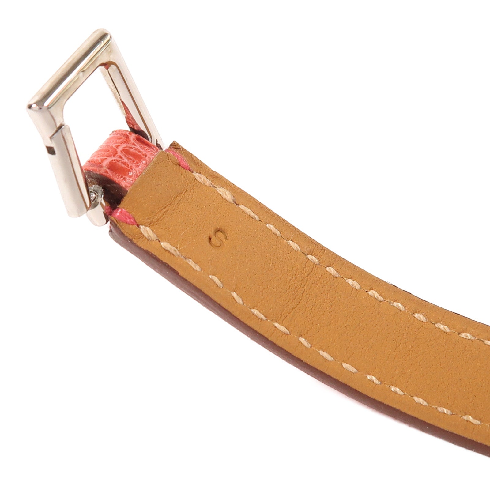 HERMES 金屬/蜥蝪皮革Rivale Double Tour手鐲