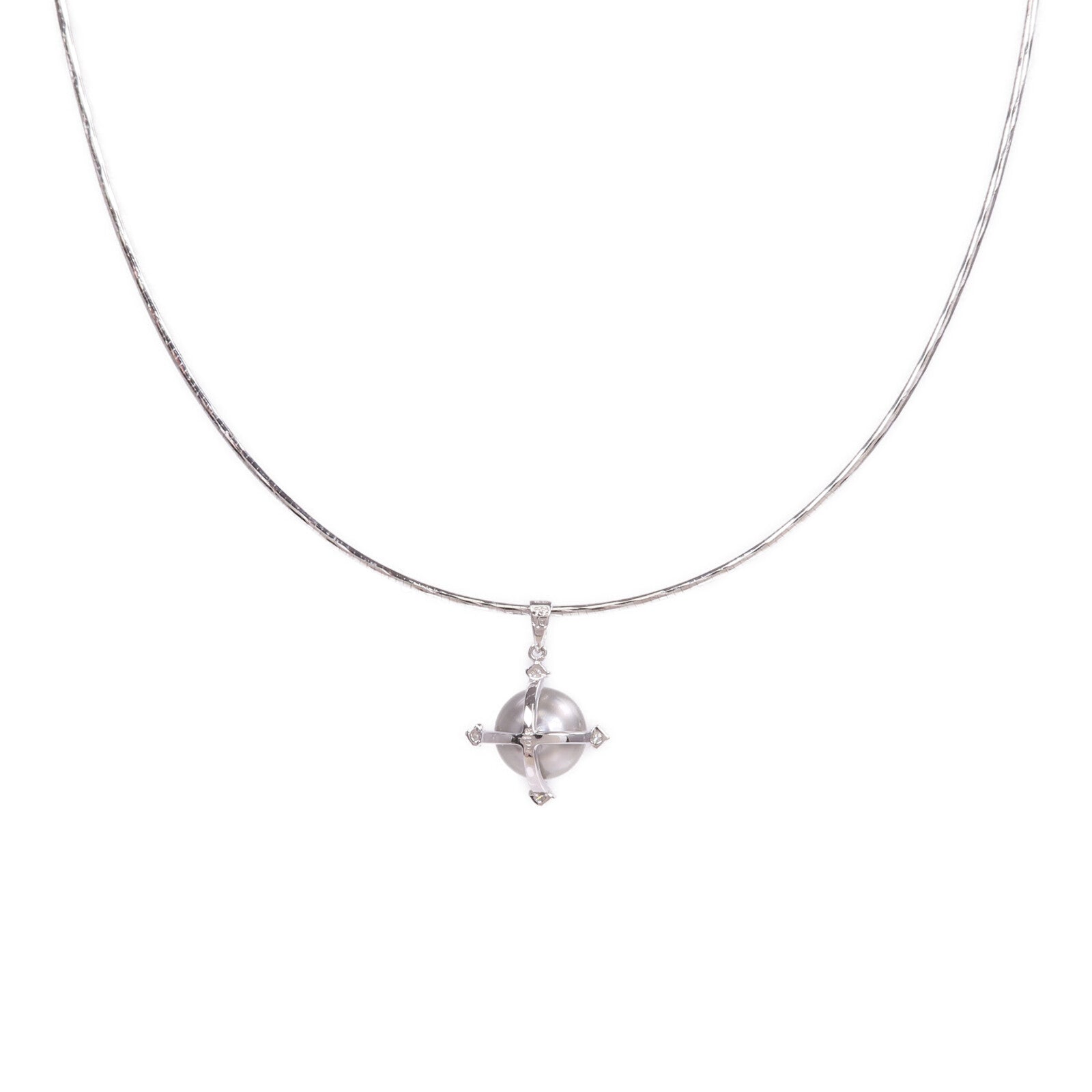 JEWELRY 18K白金Pearl Diamond Necklace珍珠/鑽石項鍊
