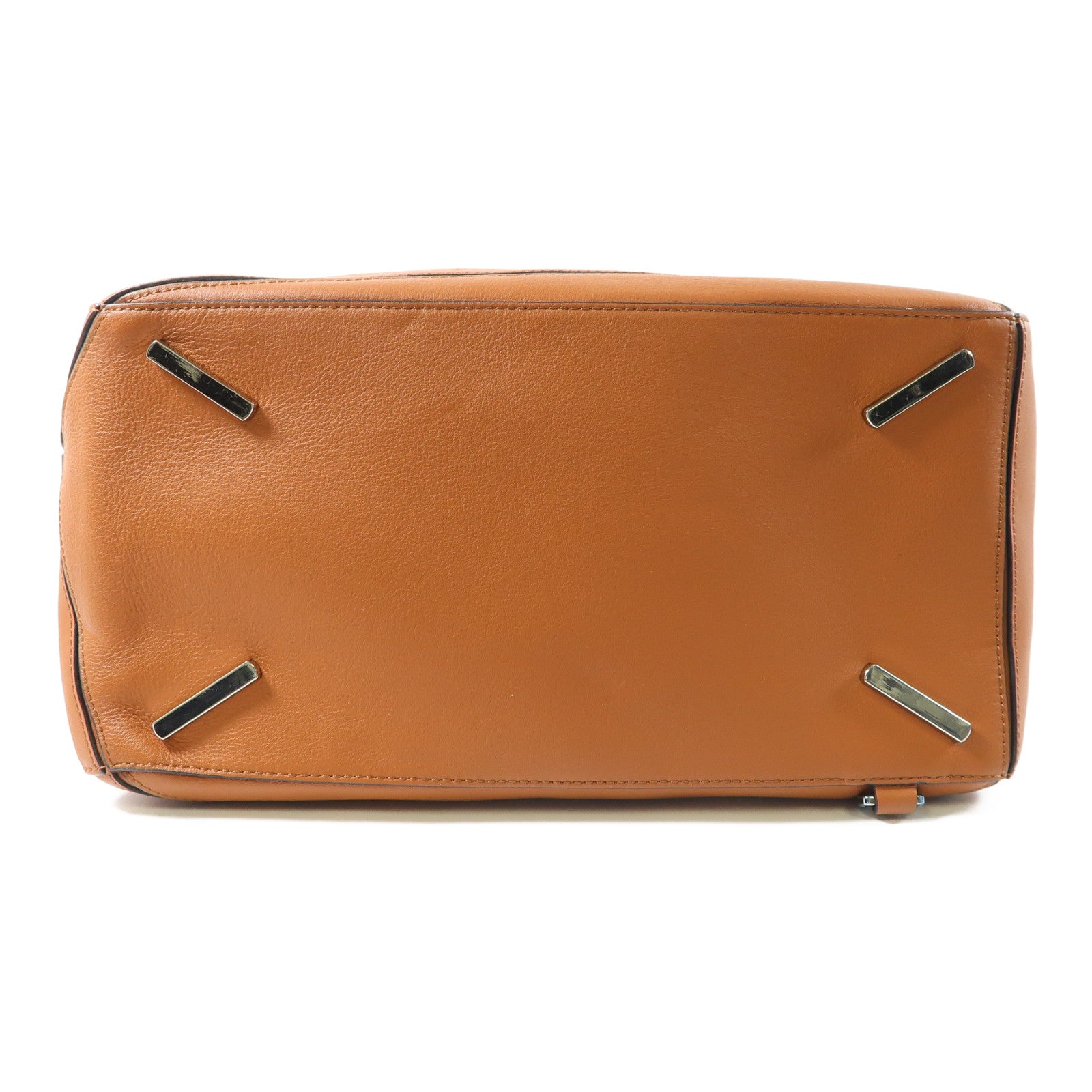 LOEWE 牛皮皮革Puzzle銀扣手挽袋啡色