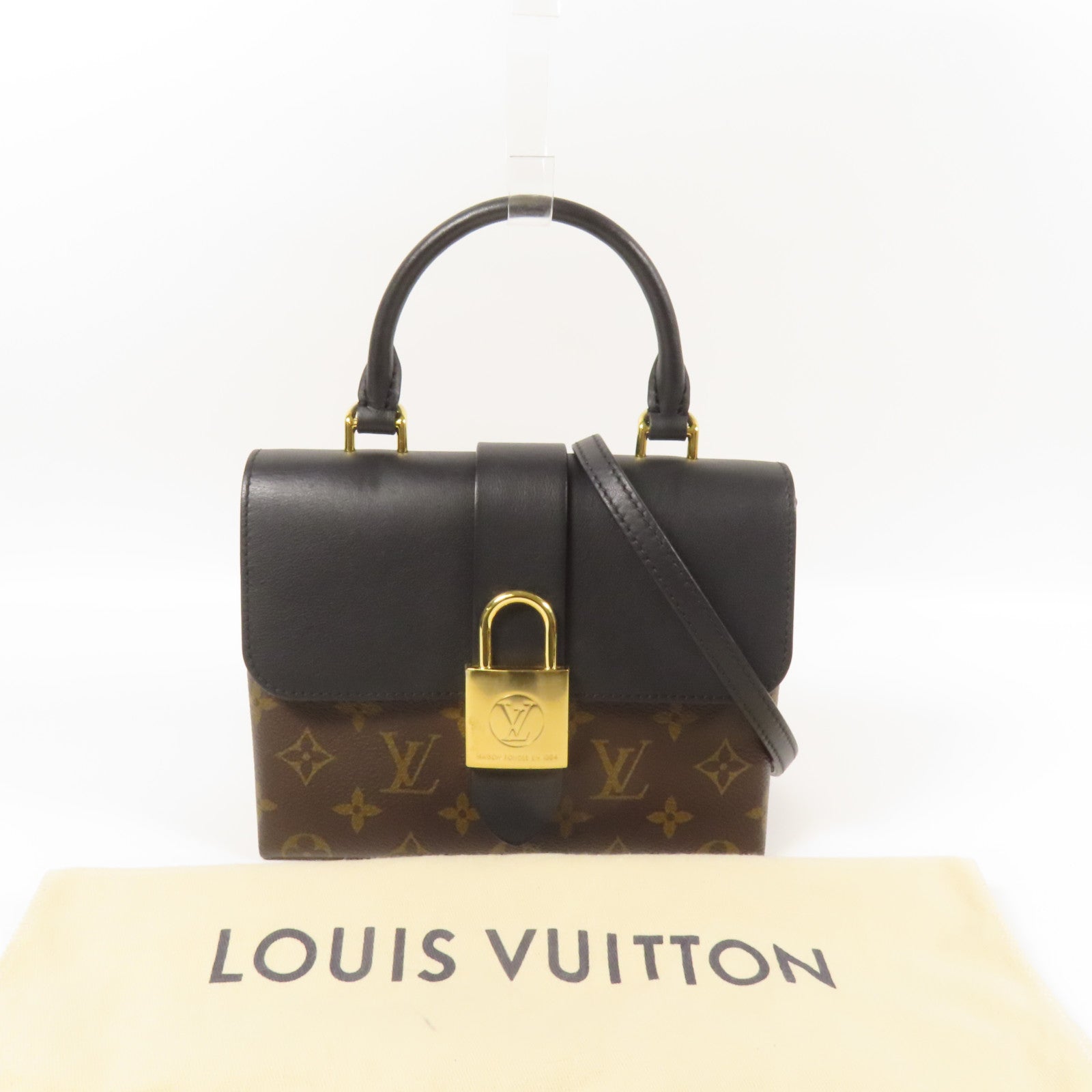 LOUIS VUITTON Monogram Locky BB金扣手挽肩背兩用袋