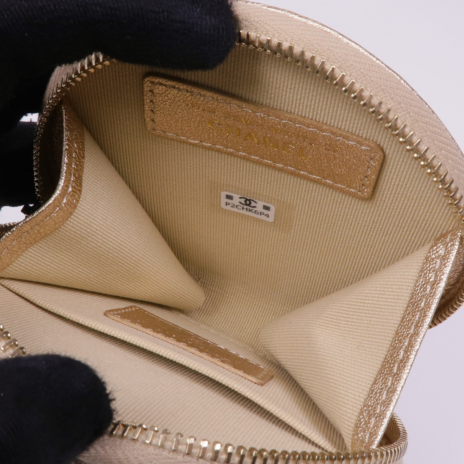 CHANEL 羊皮皮革Coin Case金扣零錢包