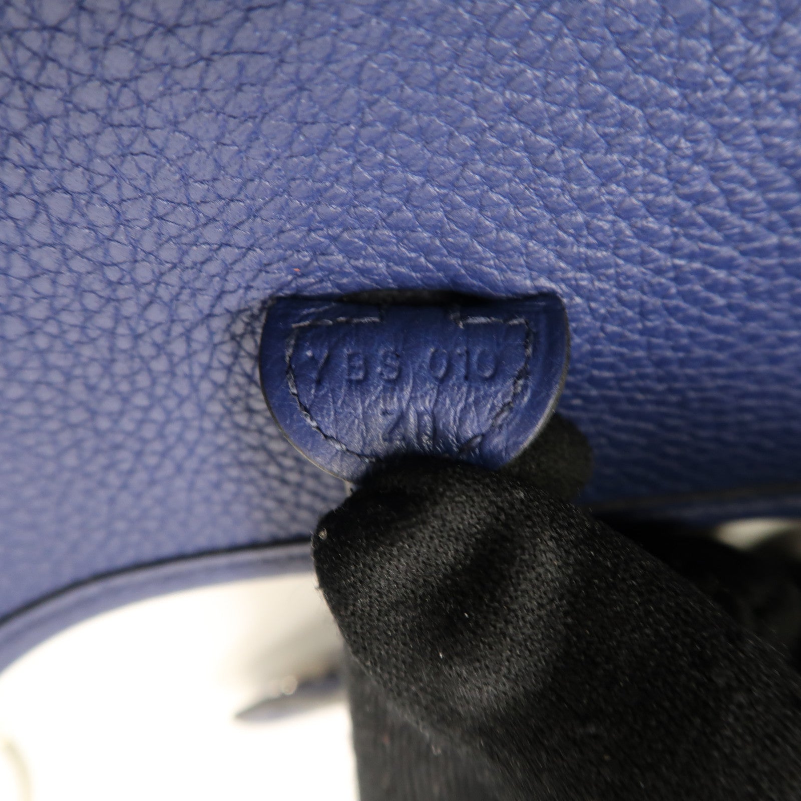 HERMES Clemence皮革Evelyne II TPM銀扣肩背袋藍寶石色