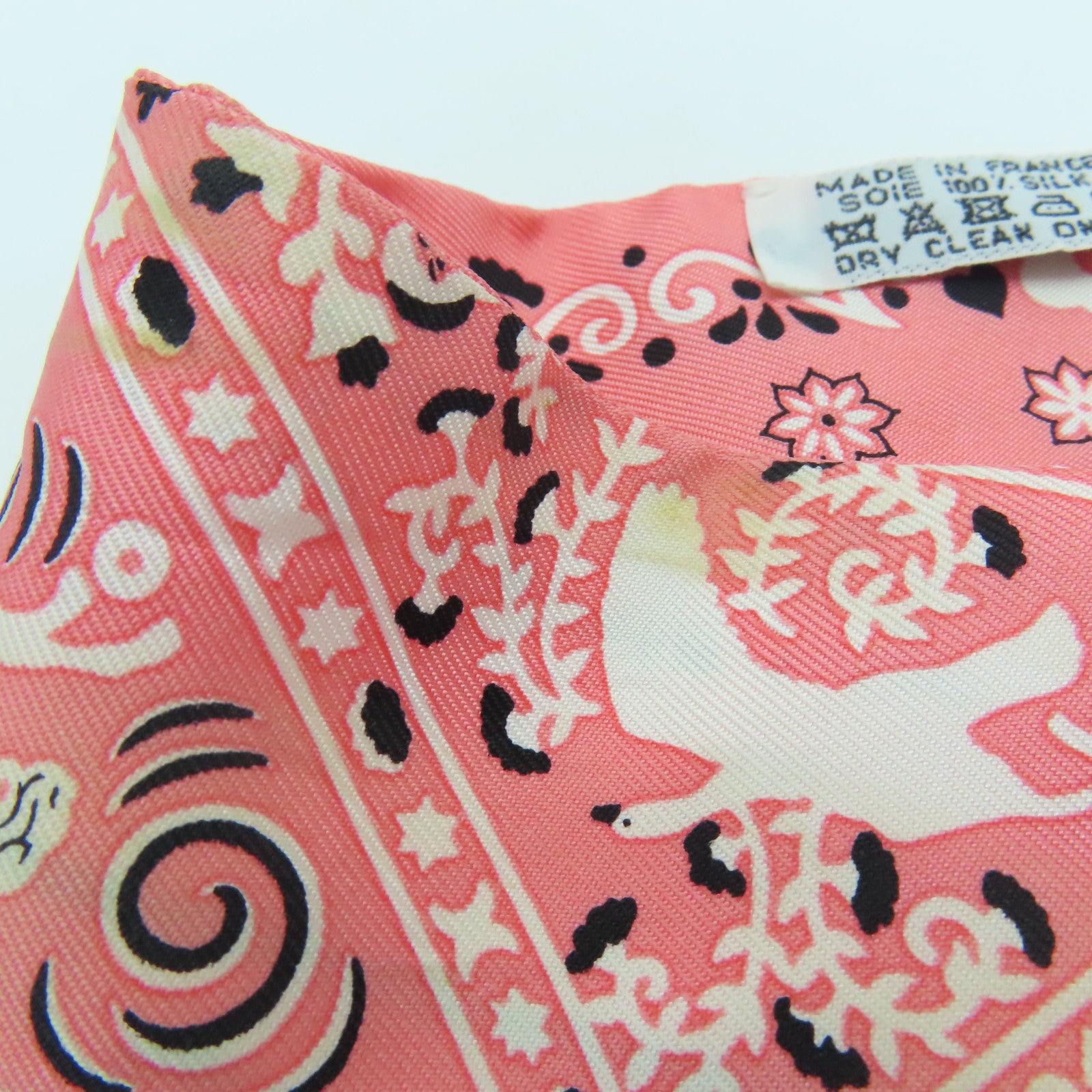 HERMES 絲質Twilly絲巾粉紅色