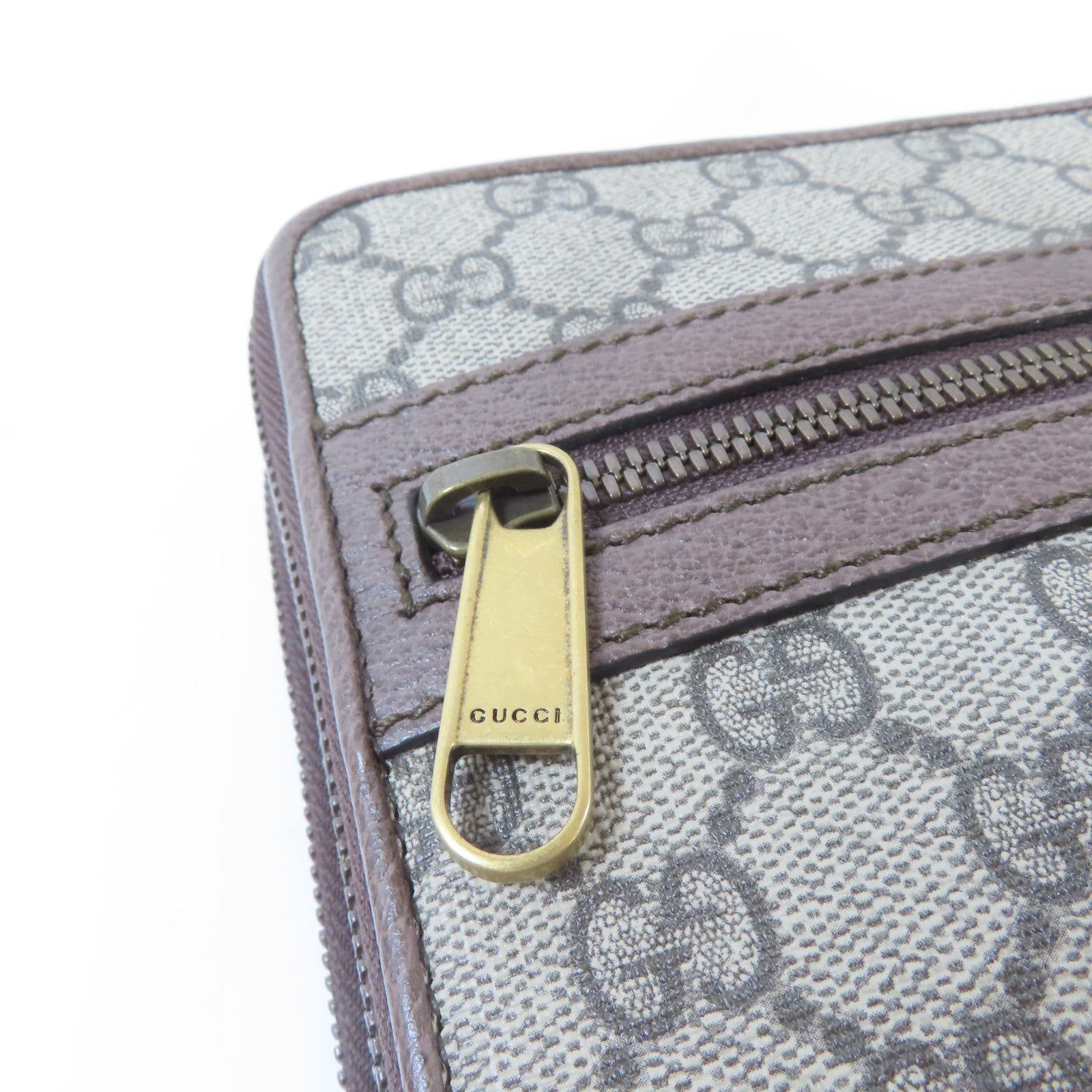 GUCCI 塗層帆布Shoulder Bag金扣肩背袋啡色