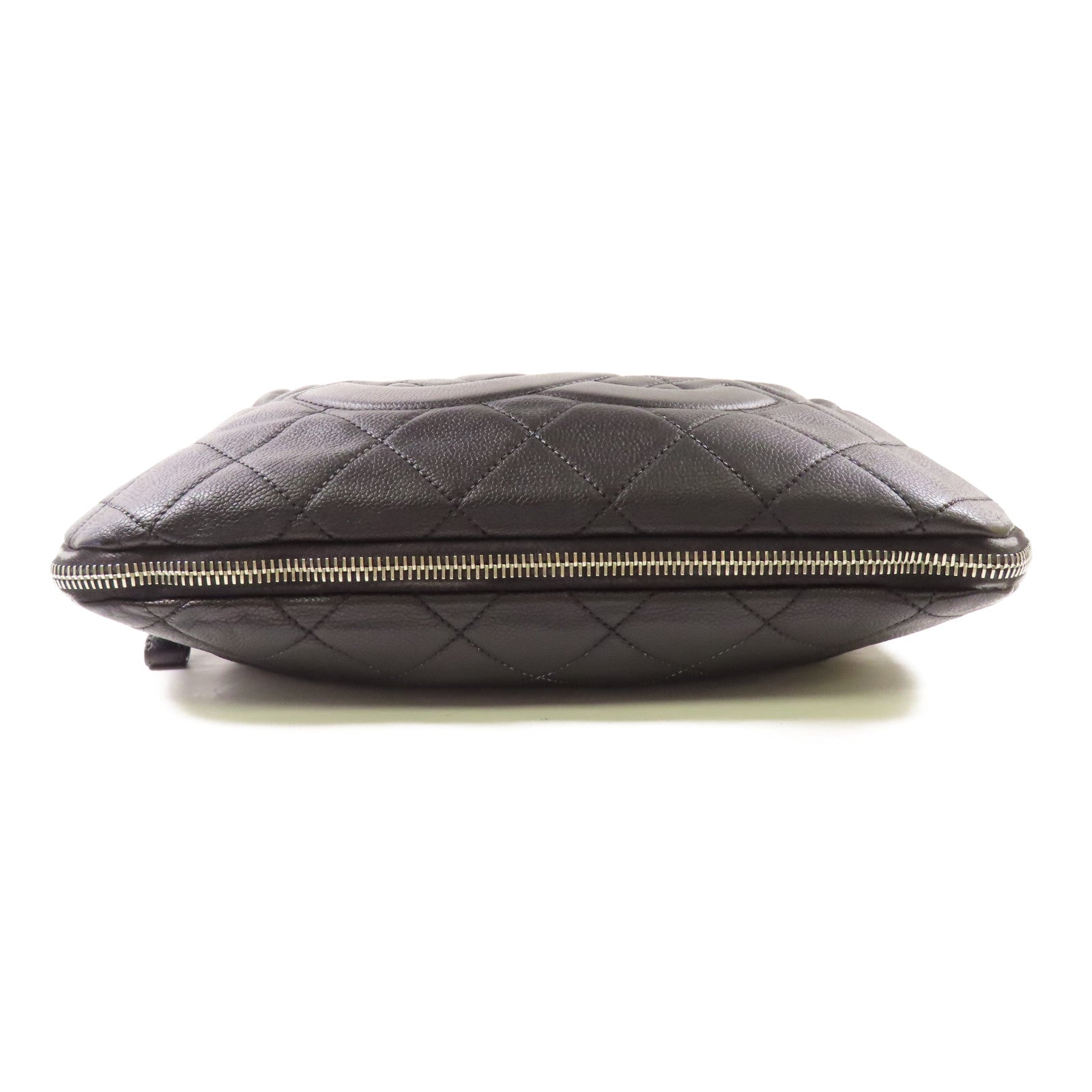 CHANEL 牛皮皮革Shoulder Bag銀扣肩背袋