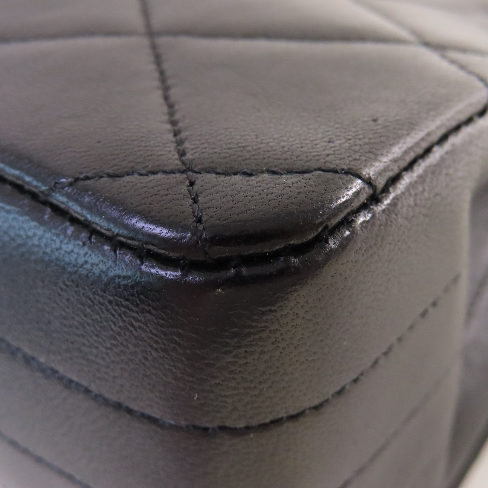 CHANEL 菱格羊皮皮革Vintage Chain Shoulder Bag金扣鏈帶肩背袋黑色
