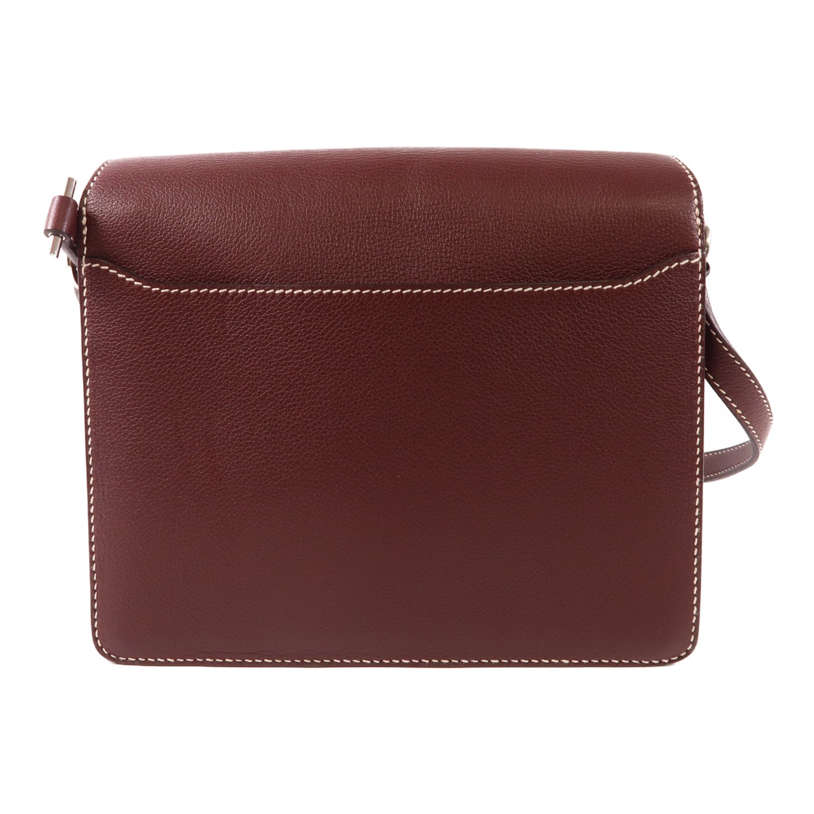 HERMES Evercolor皮革Roulis 23銀扣肩背袋Bordeaux
