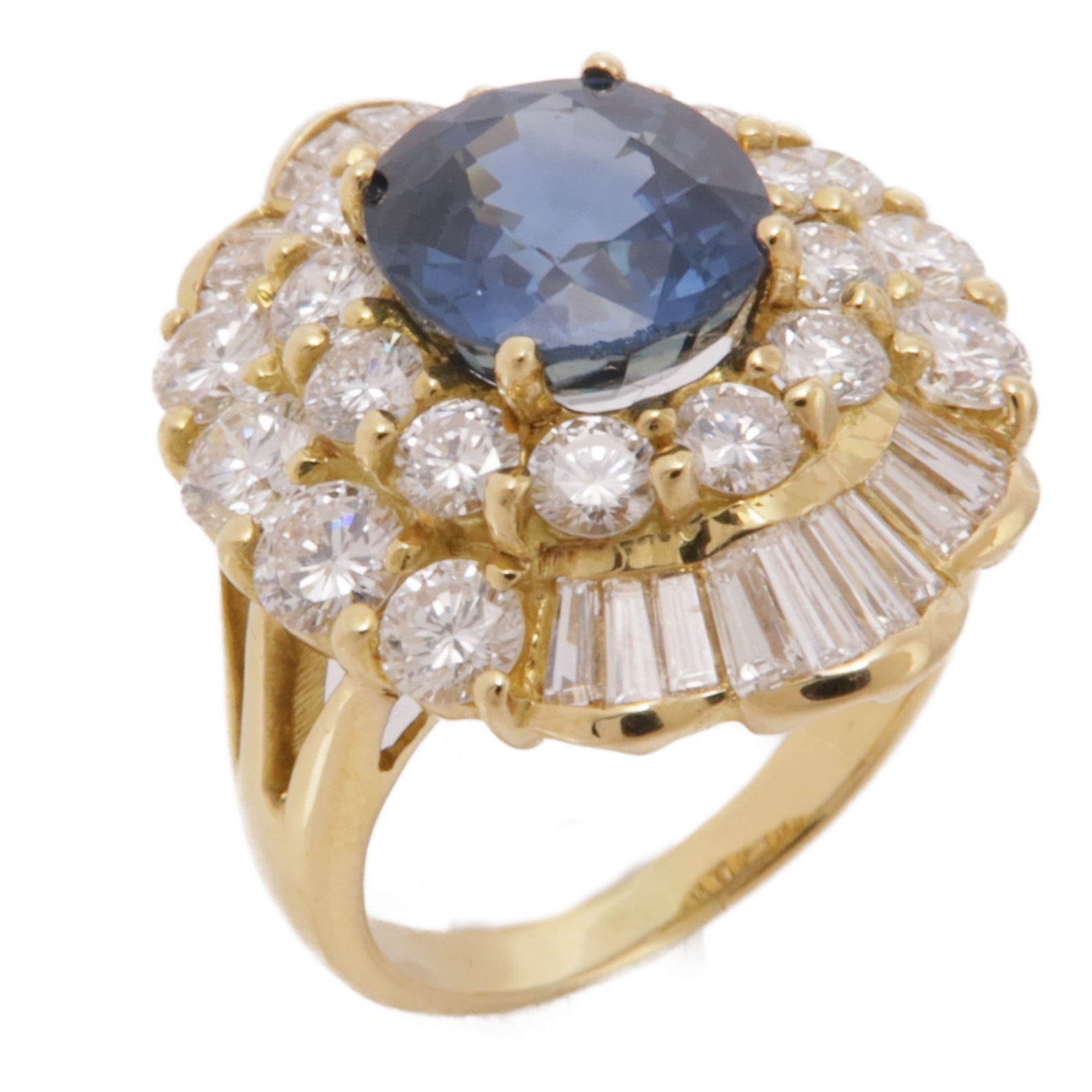 JEWELRY 18K黃金Sapphire/Diamond Ring 藍寶石/鑽石戒指US#6.5