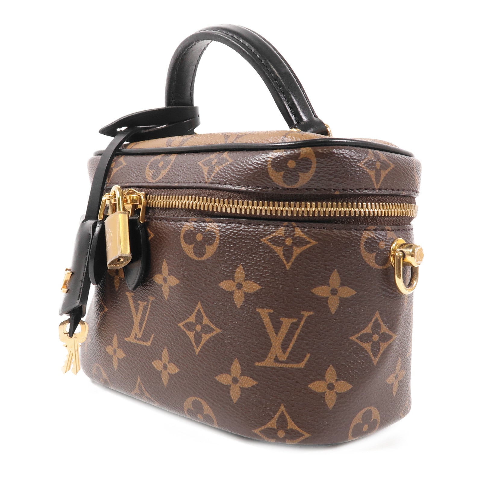 LOUIS VUITTON LV GHW Vanity PM 2 Way Shoulder Bag M45165 Monogram Reverse Brown