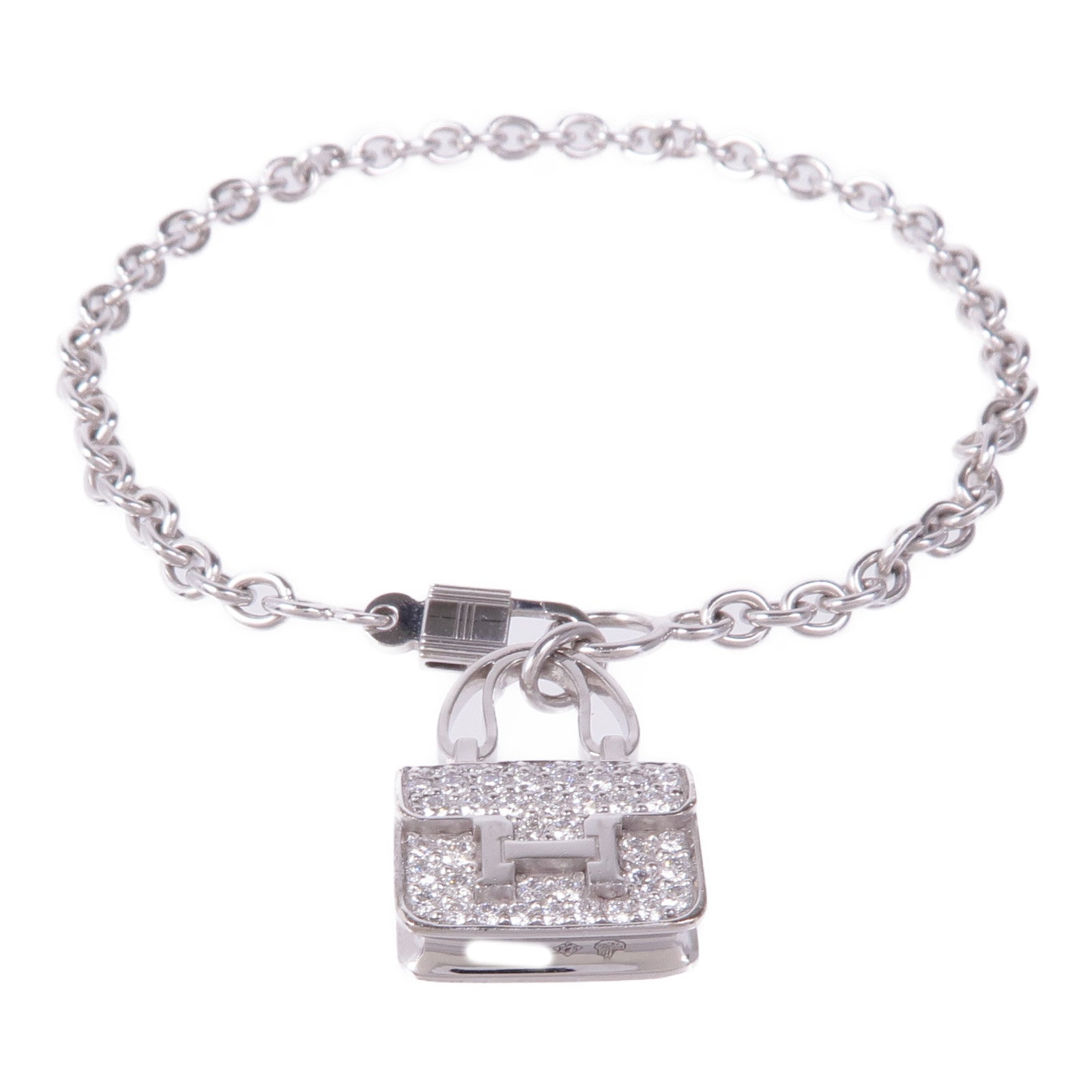 HERMES Amulettes Constance Bracelet Accessories Diamond 18K White Gold