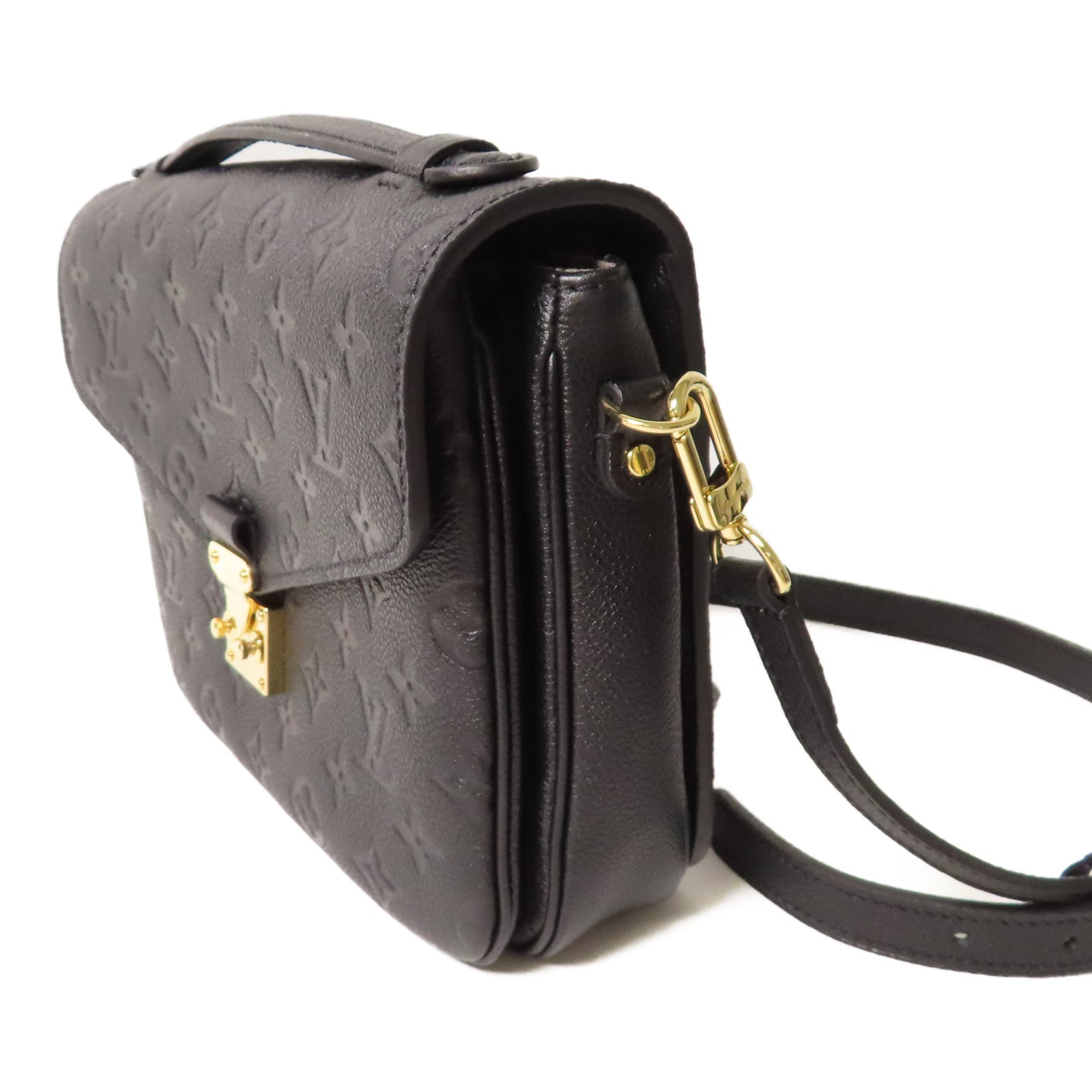 LOUIS VUITTON Monogram Emprenite Pochette Metis金扣手挽肩背兩用袋黑色