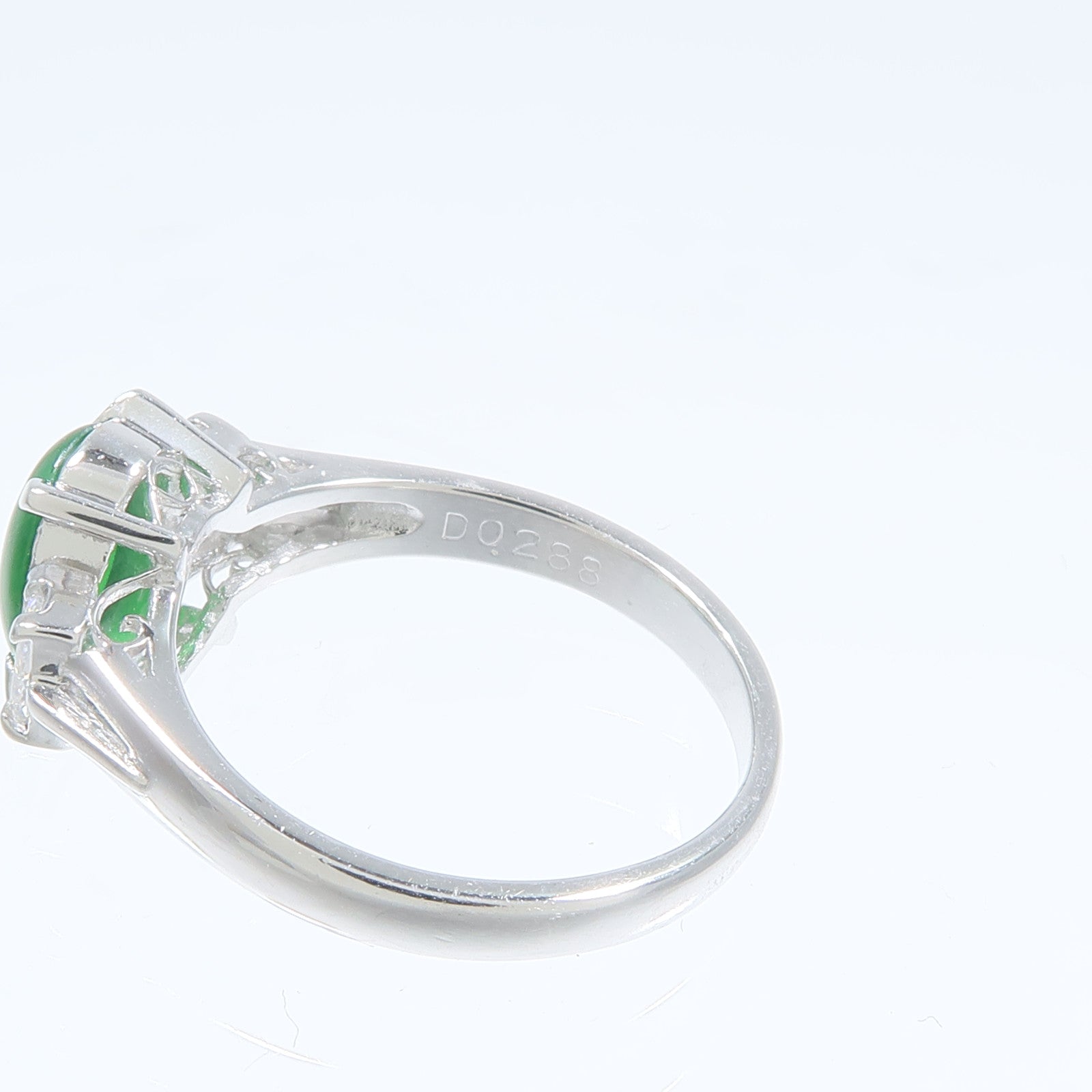 JEWELRY 【激減優惠】PT900鉑金Jade Diamond Ring翡翠/鑽石戒指