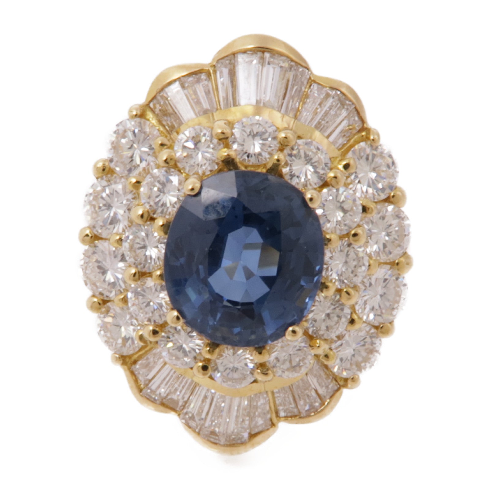 JEWELRY 18K黃金Sapphire/Diamond Ring 藍寶石/鑽石戒指US#6.5