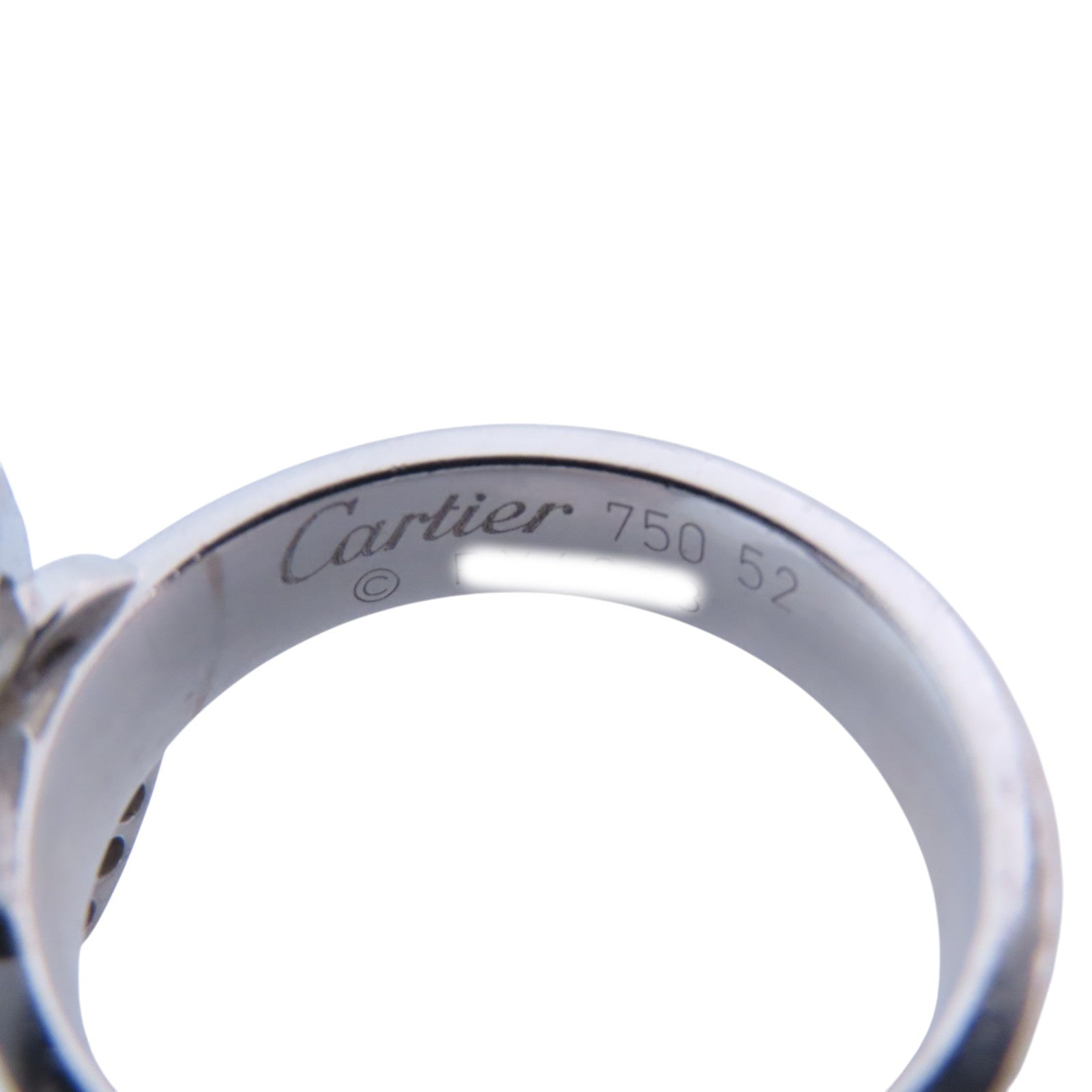 CARTIER 18K白金Double Heart Diamond Ring鑽石戒指#52/US#5.75