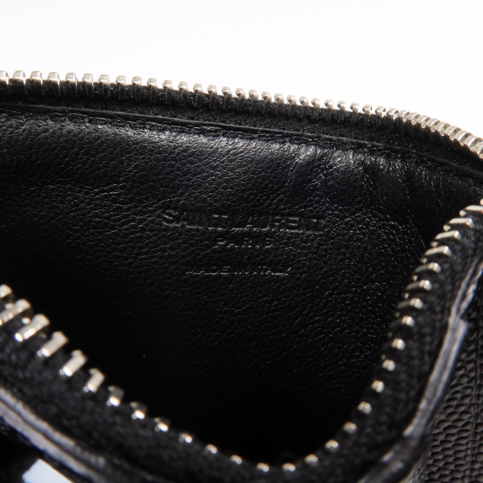 SAINT LAURENT 牛皮皮革Card Case銀扣卡片套