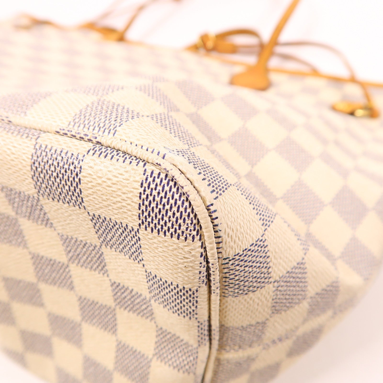 LOUIS VUITTON Damier Azur Neverfull MM金扣肩背袋