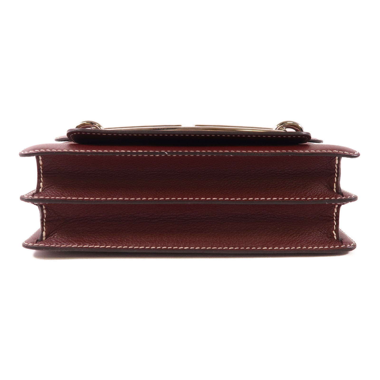 HERMES Evercolor皮革Roulis 23銀扣肩背袋Bordeaux