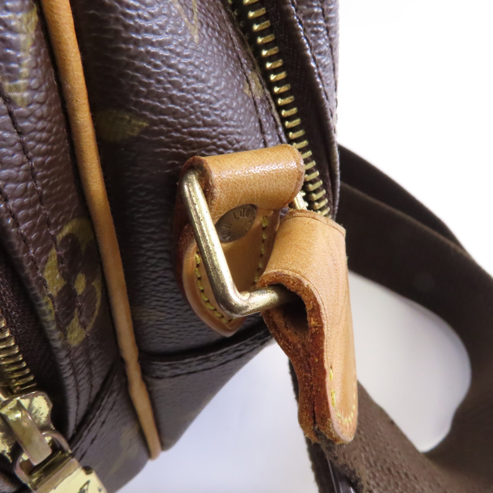 LOUIS VUITTON Monogram Reporter PM金扣肩背袋啡色