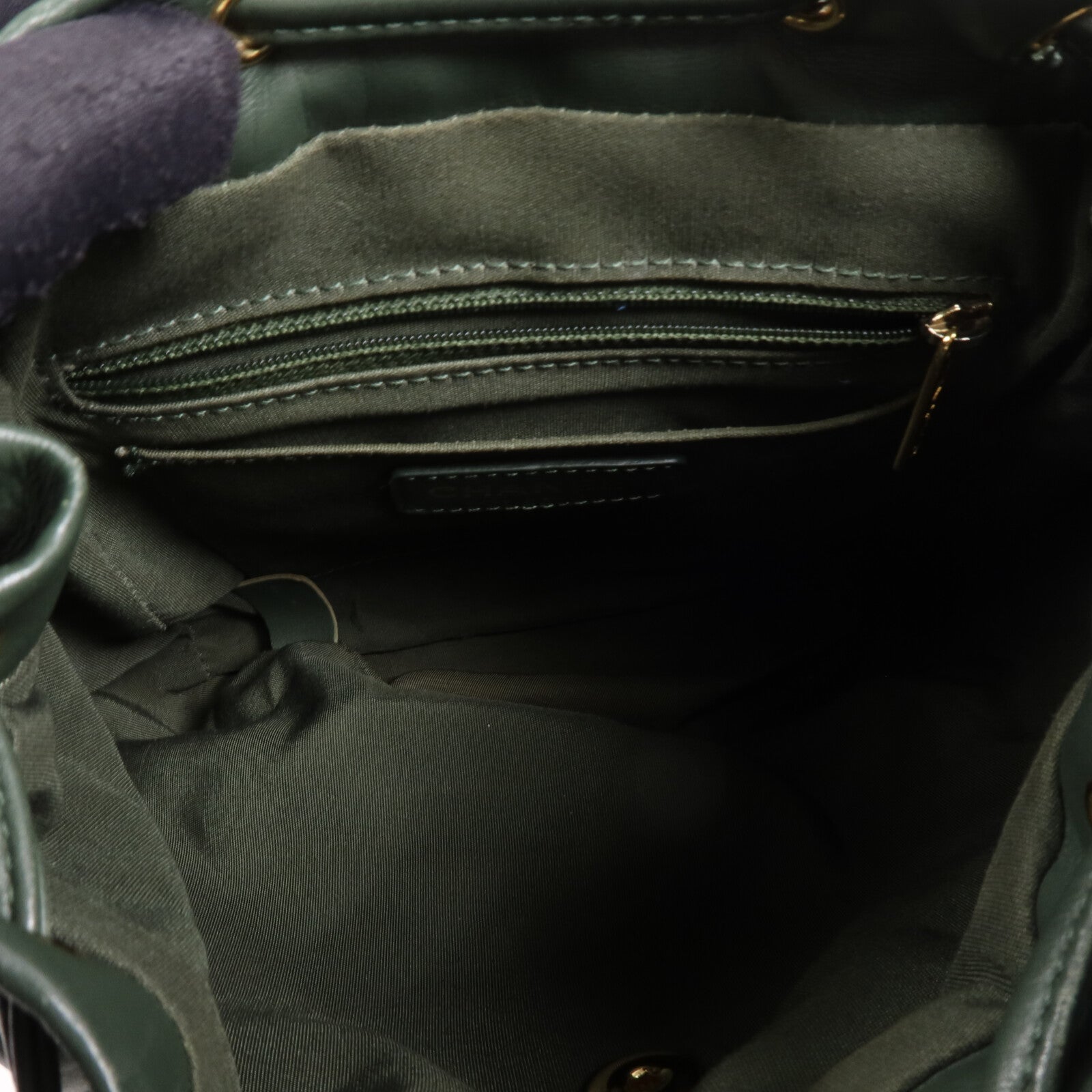 CHANEL 羊皮皮革Backpack金扣鏈帶背包