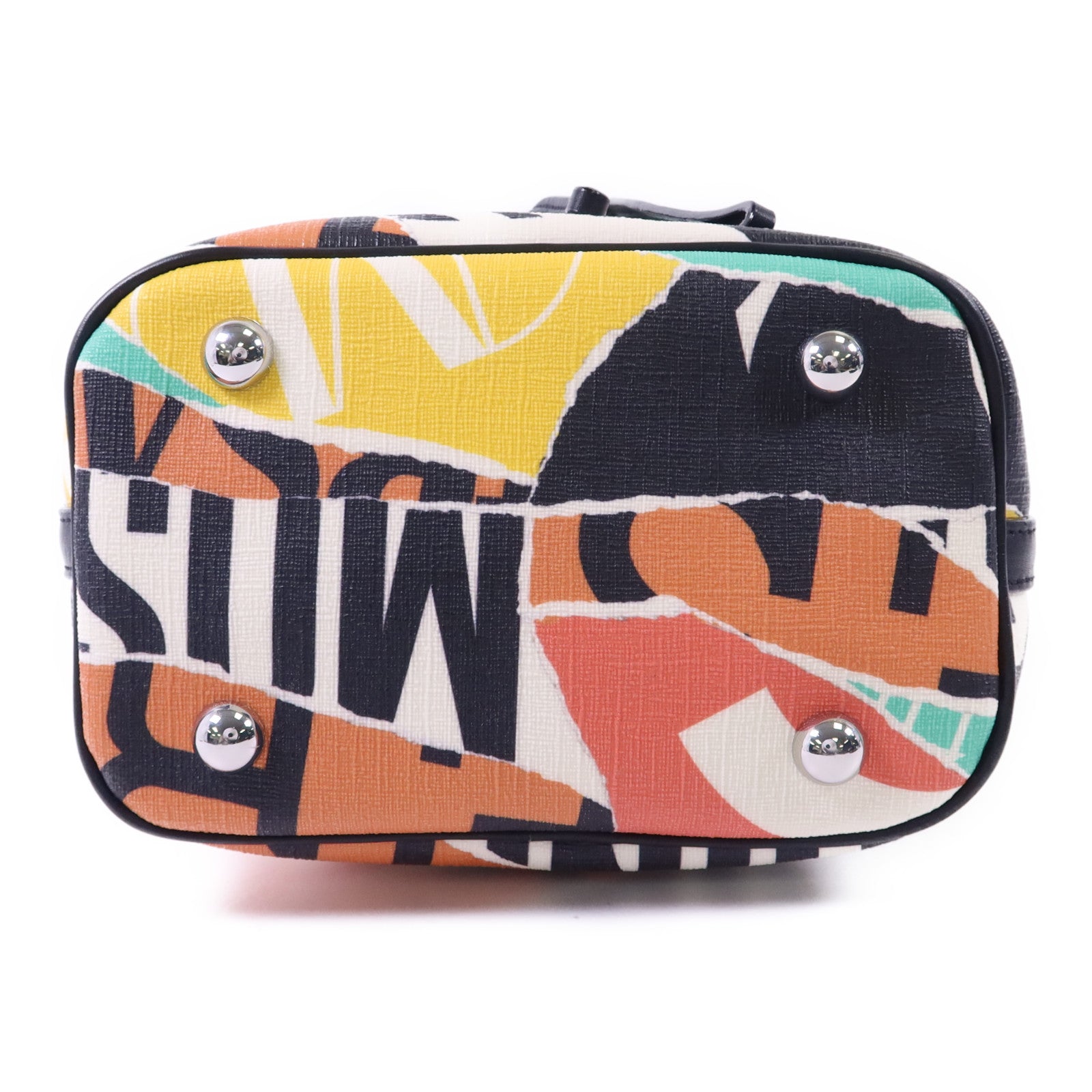 MOSCHINO 塗層帆布Handbag銀扣肩背袋