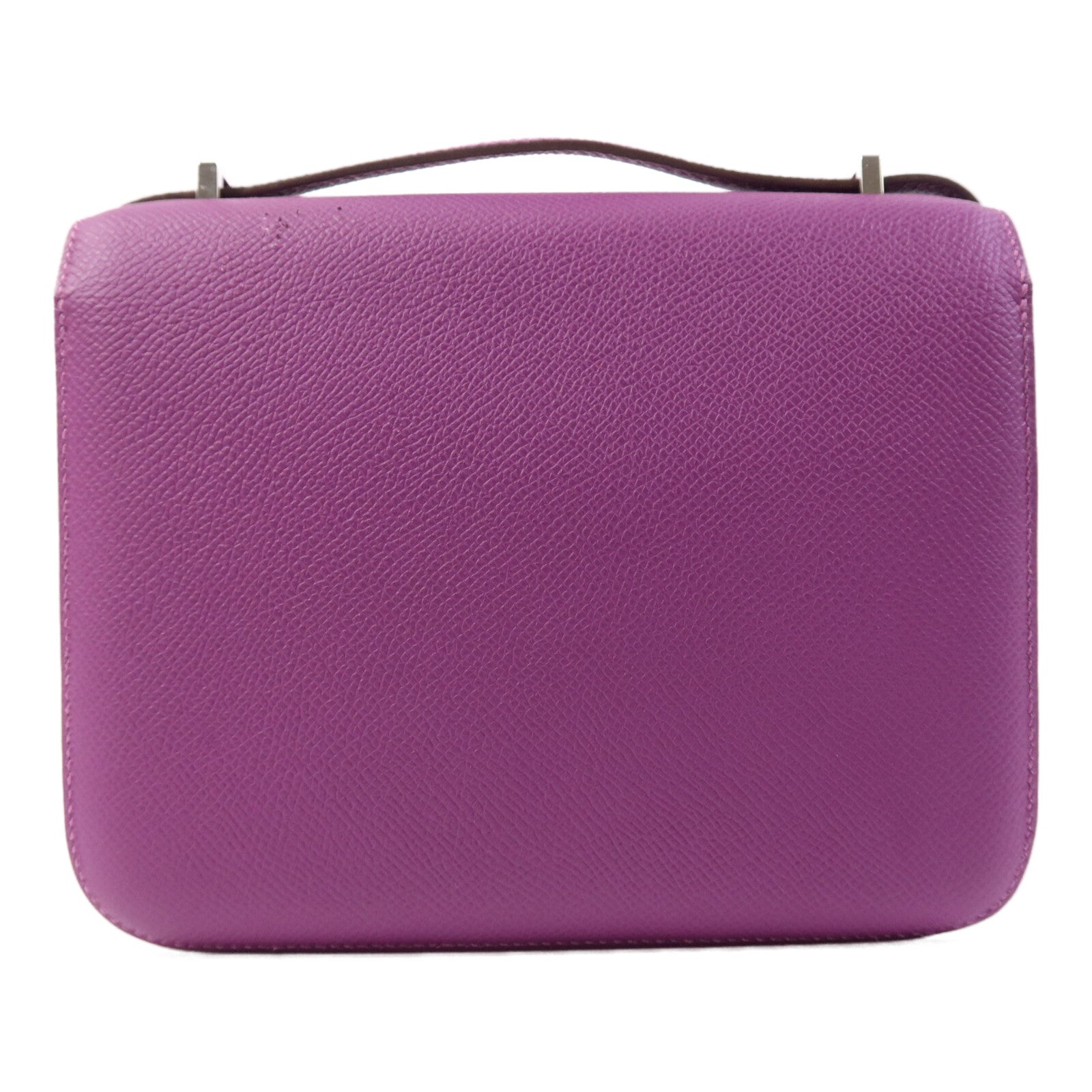 HERMES Epsom皮革Constance Mini銀扣手挽肩背兩用袋Anemone