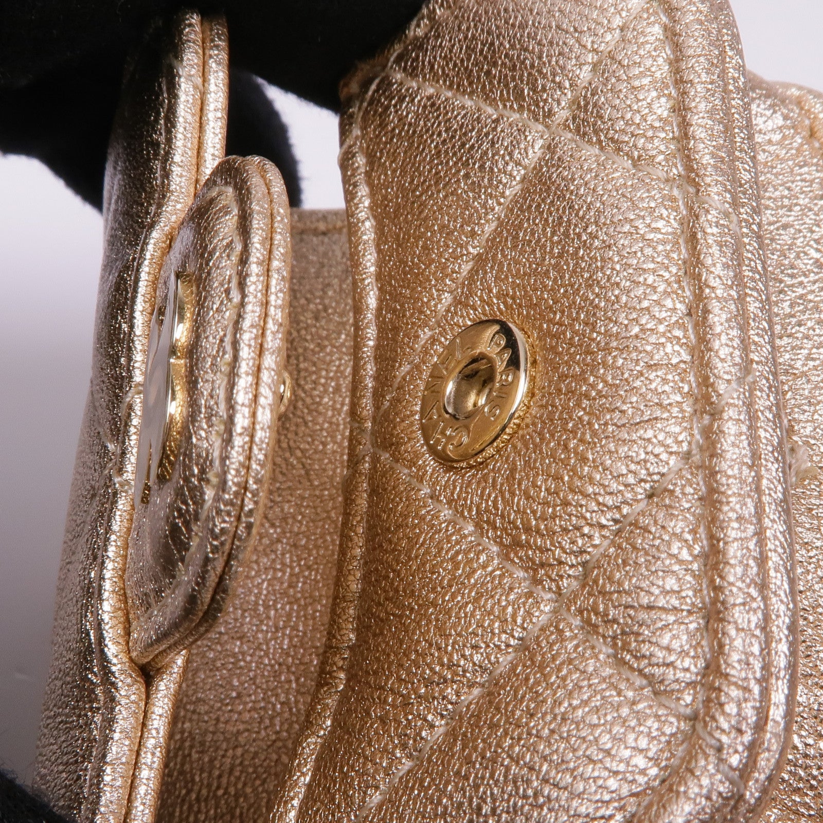CHANEL 【激減優惠】羊皮皮革Coin Case金扣零錢包