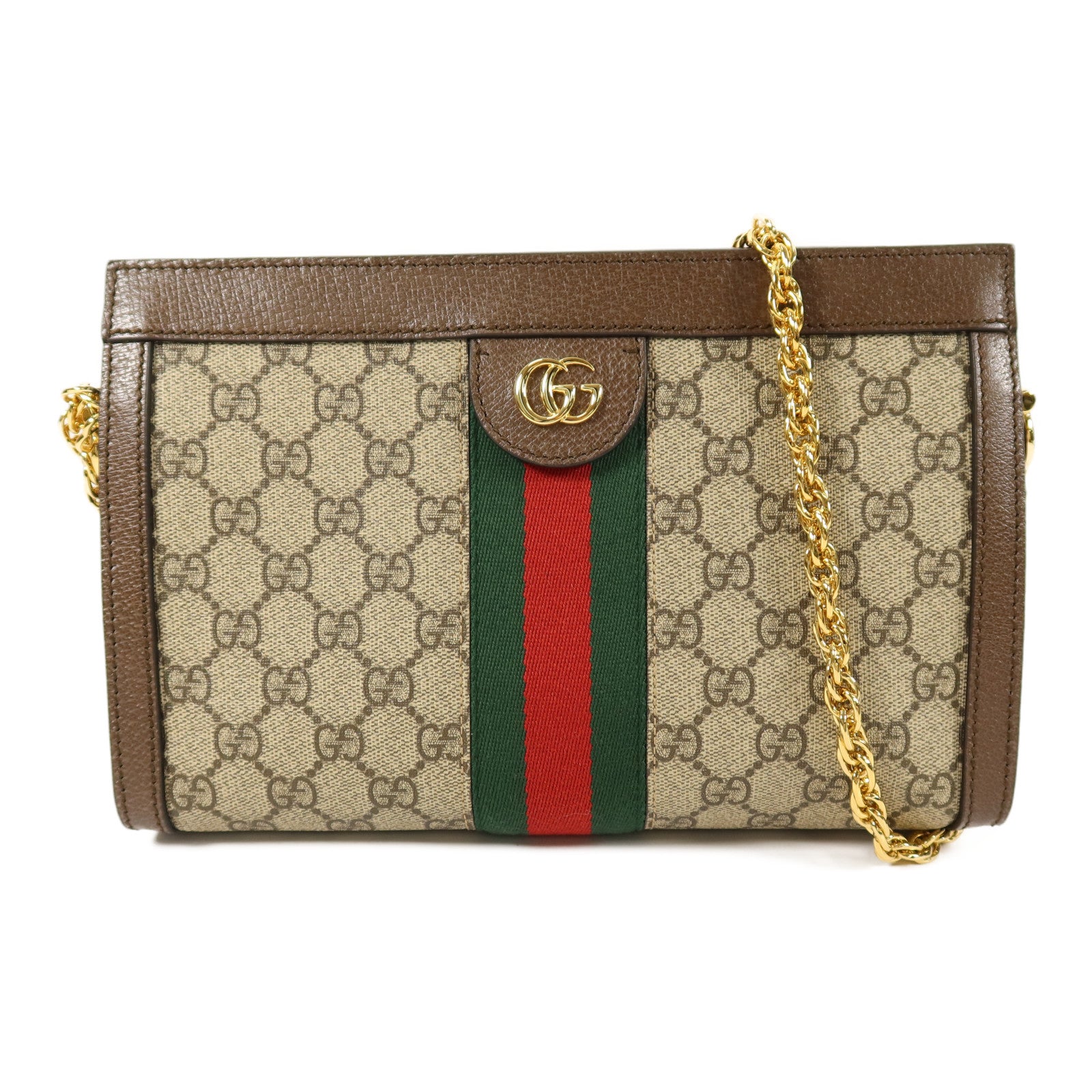 GUCCI 塗層帆布Ophidia GG鏈帶肩背袋