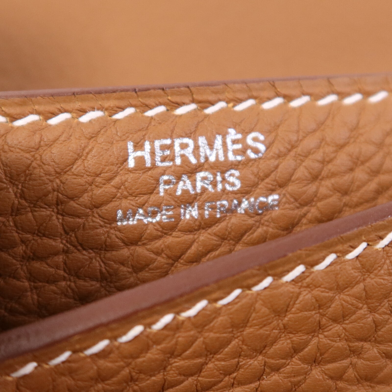 HERMES Togo皮革Steve Light Messenger銀扣肩背袋Gold