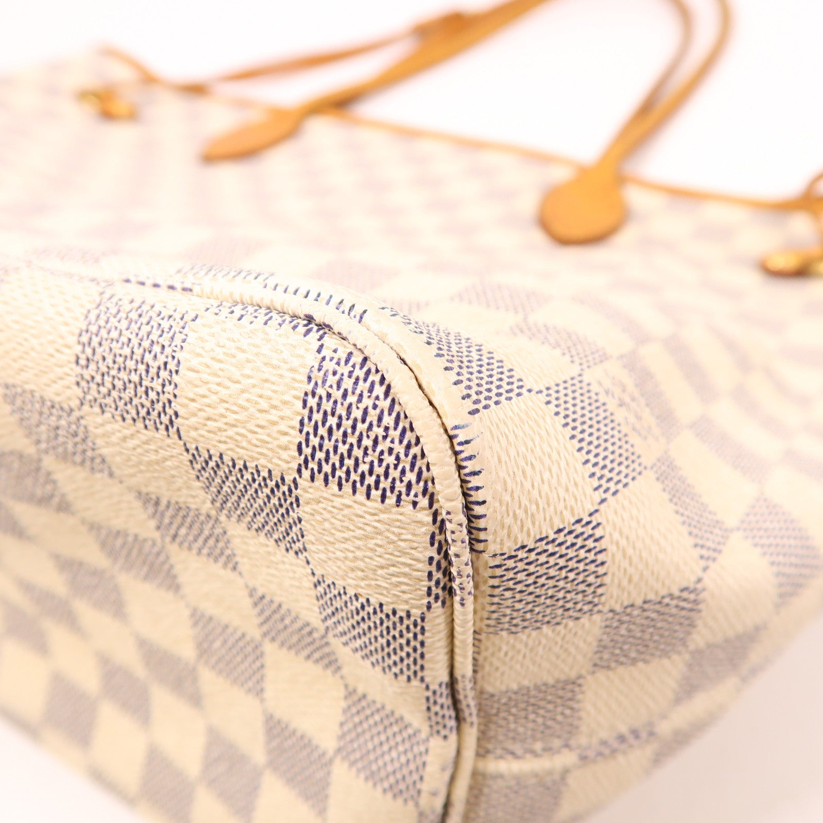 LOUIS VUITTON Damier Azur Neverfull MM金扣肩背袋