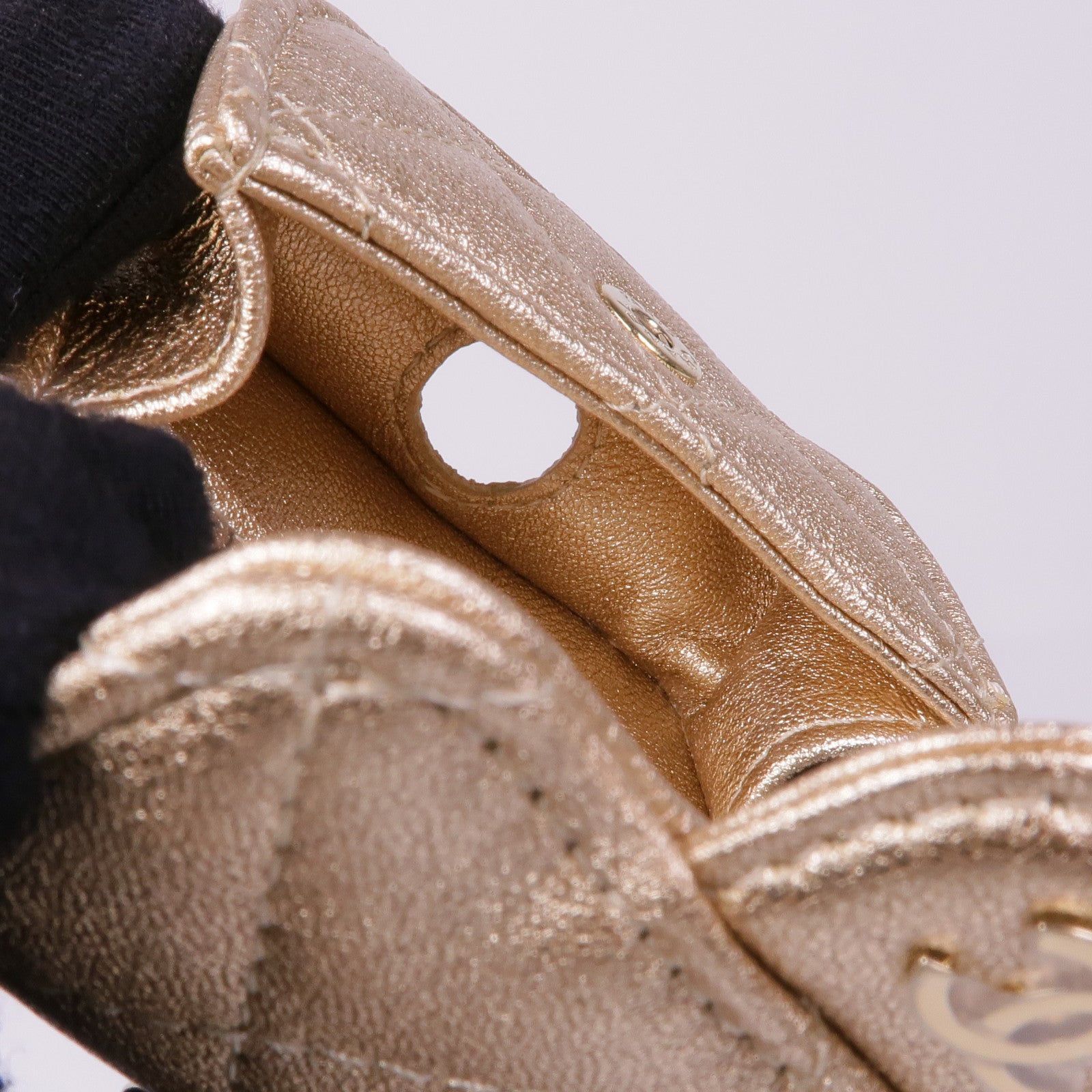 CHANEL 羊皮皮革Coin Case金扣零錢包