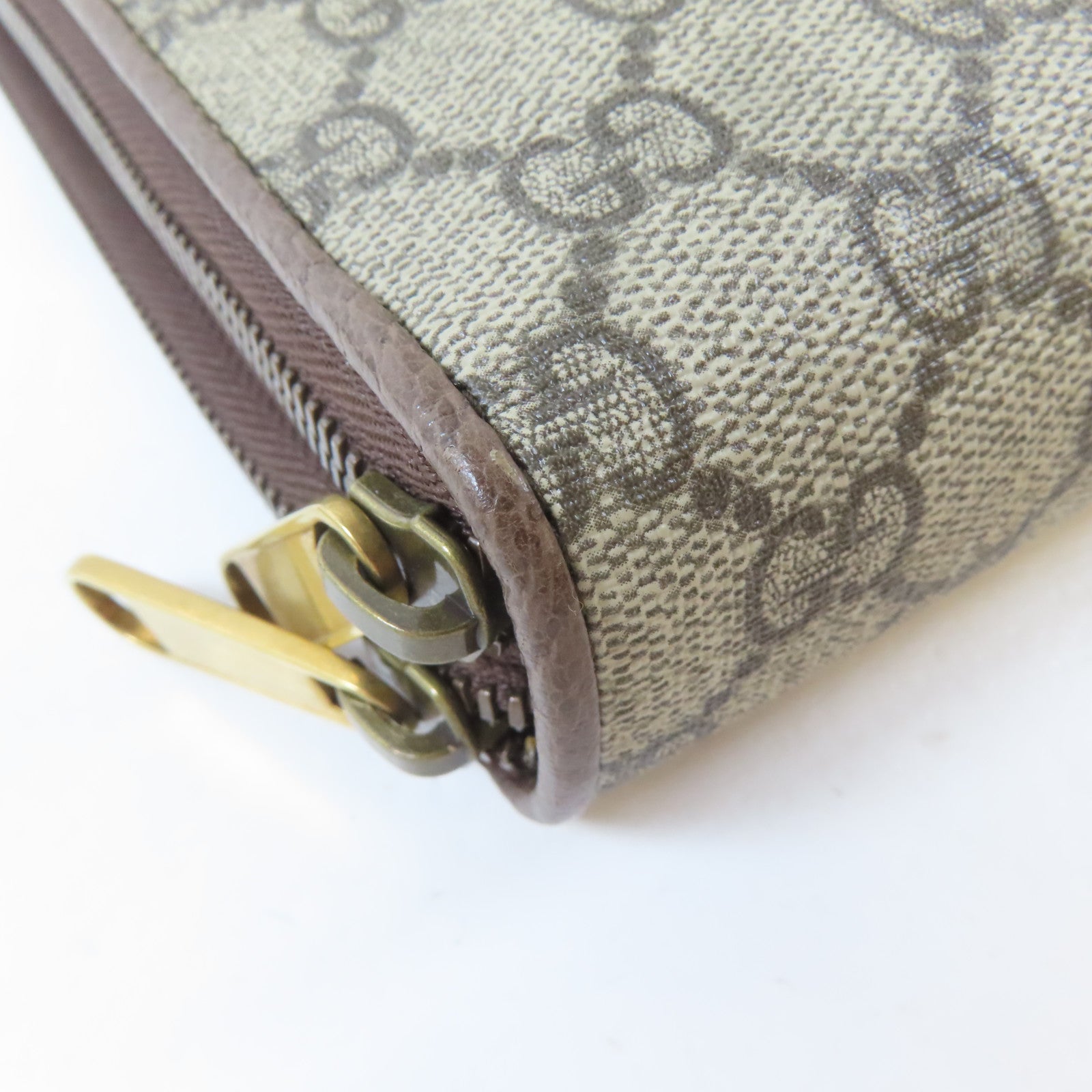 GUCCI 塗層帆布Shoulder Bag金扣肩背袋啡色