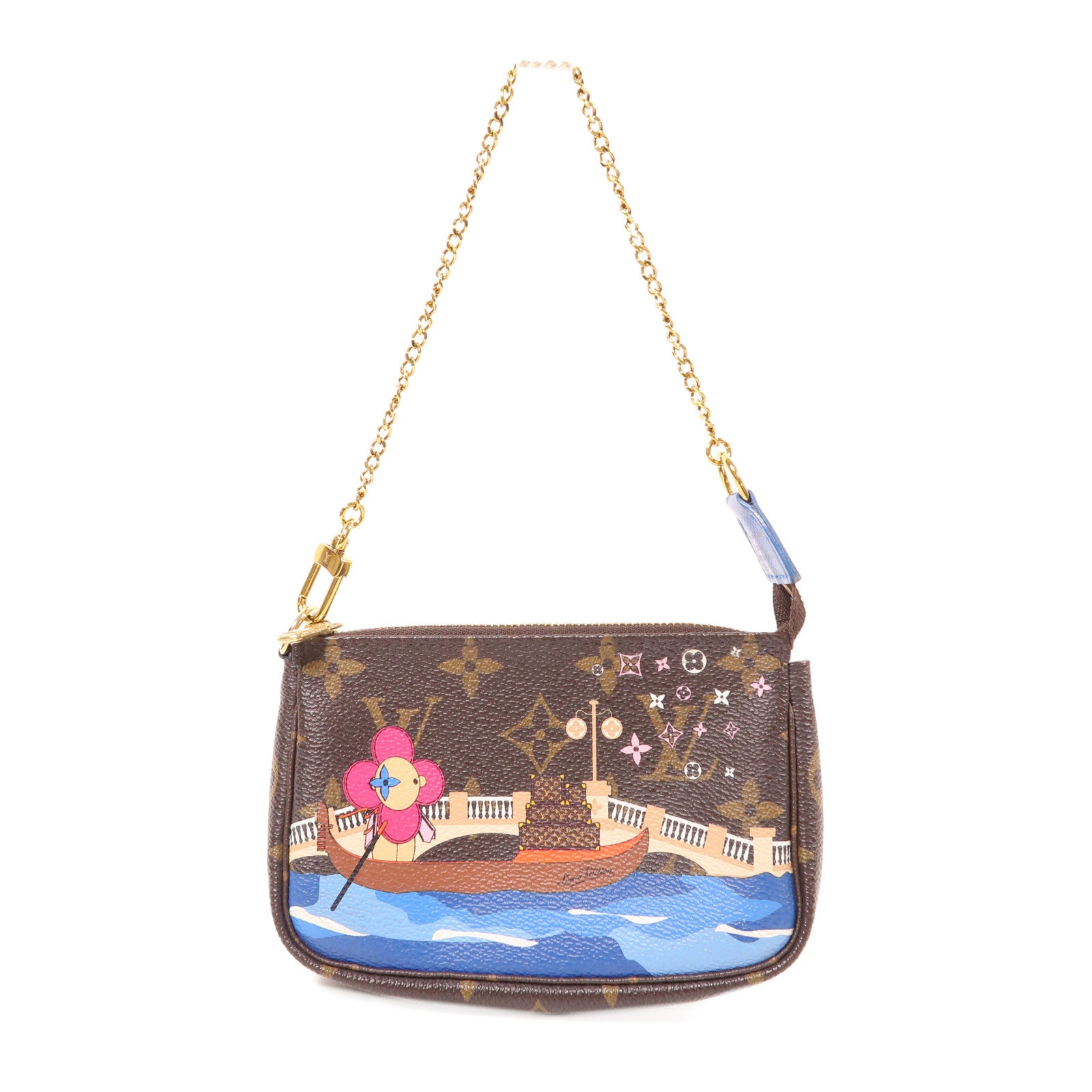 LOUIS VUITTON Monogram Mini Pochette Accessoires金扣手挽袋