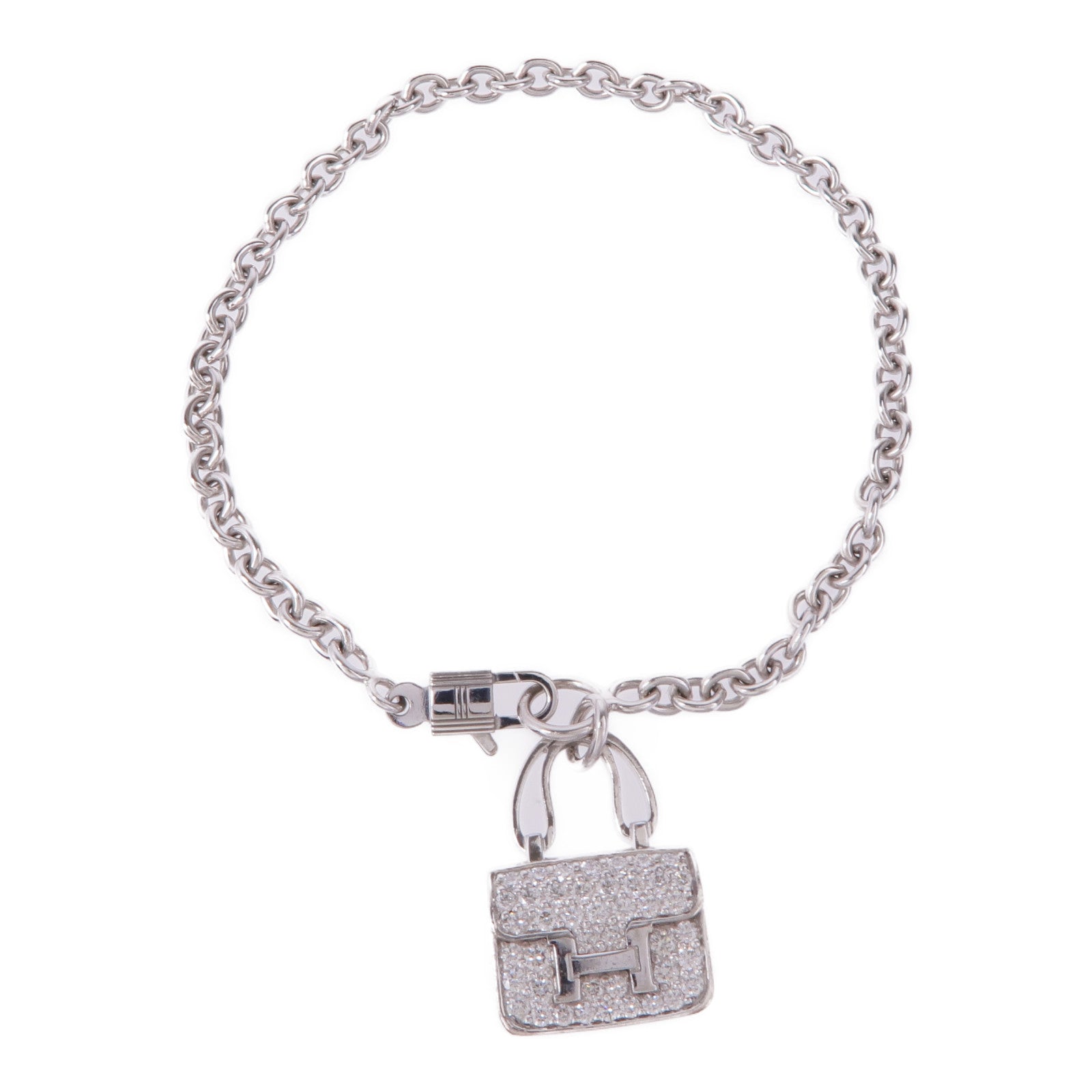 HERMES 18K白金Amulettes Constance Bracelet鑽石手鏈– Brand Off Hong