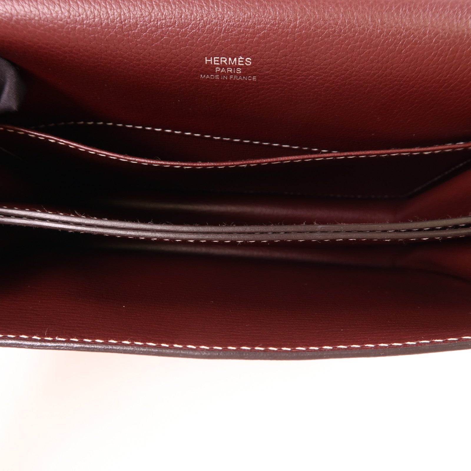 HERMES Evercolor皮革Roulis 23銀扣肩背袋Bordeaux
