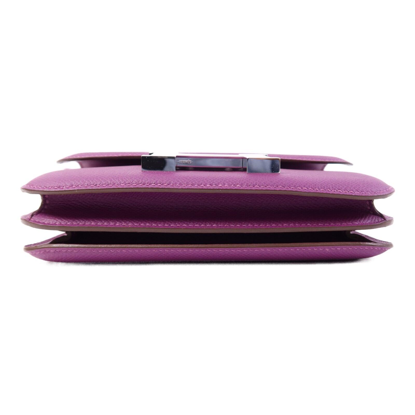 HERMES Epsom皮革Constance Mini銀扣手挽肩背兩用袋Anemone