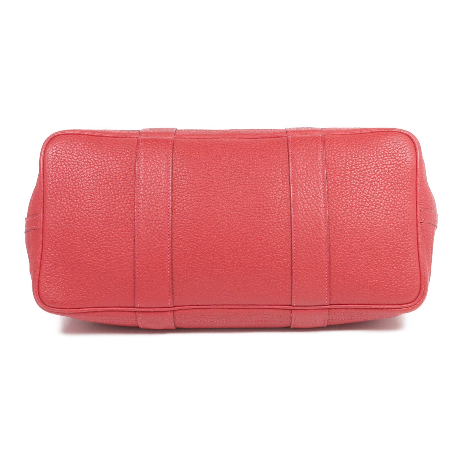 HERMES Negonda皮革Garden Party PM銀扣手挽袋Rouge Casaque