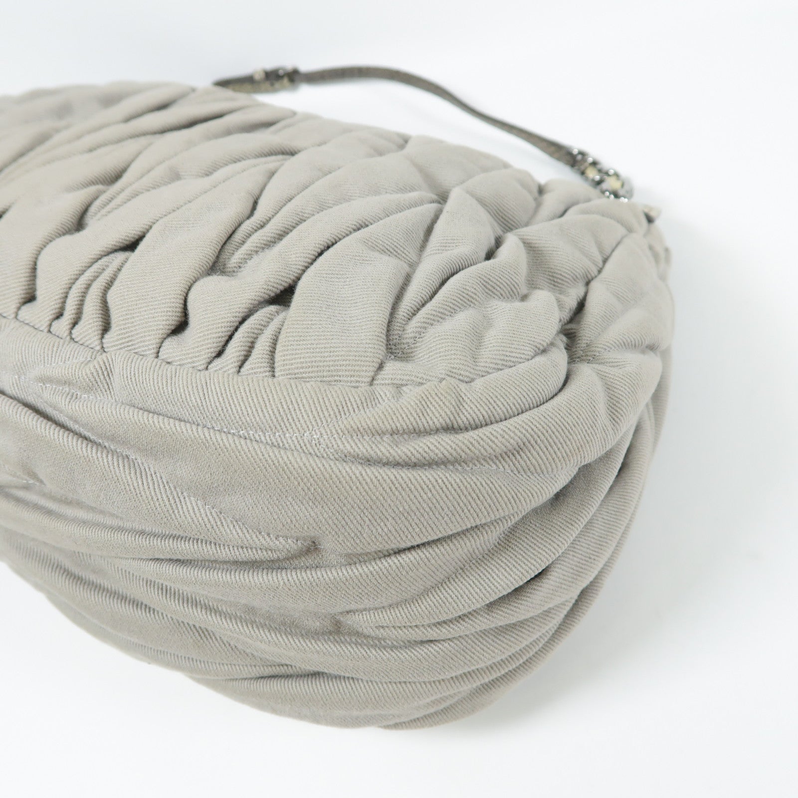 Miu Miu 帆布/蛇皮皮革Shoulder Bag銀扣肩背袋