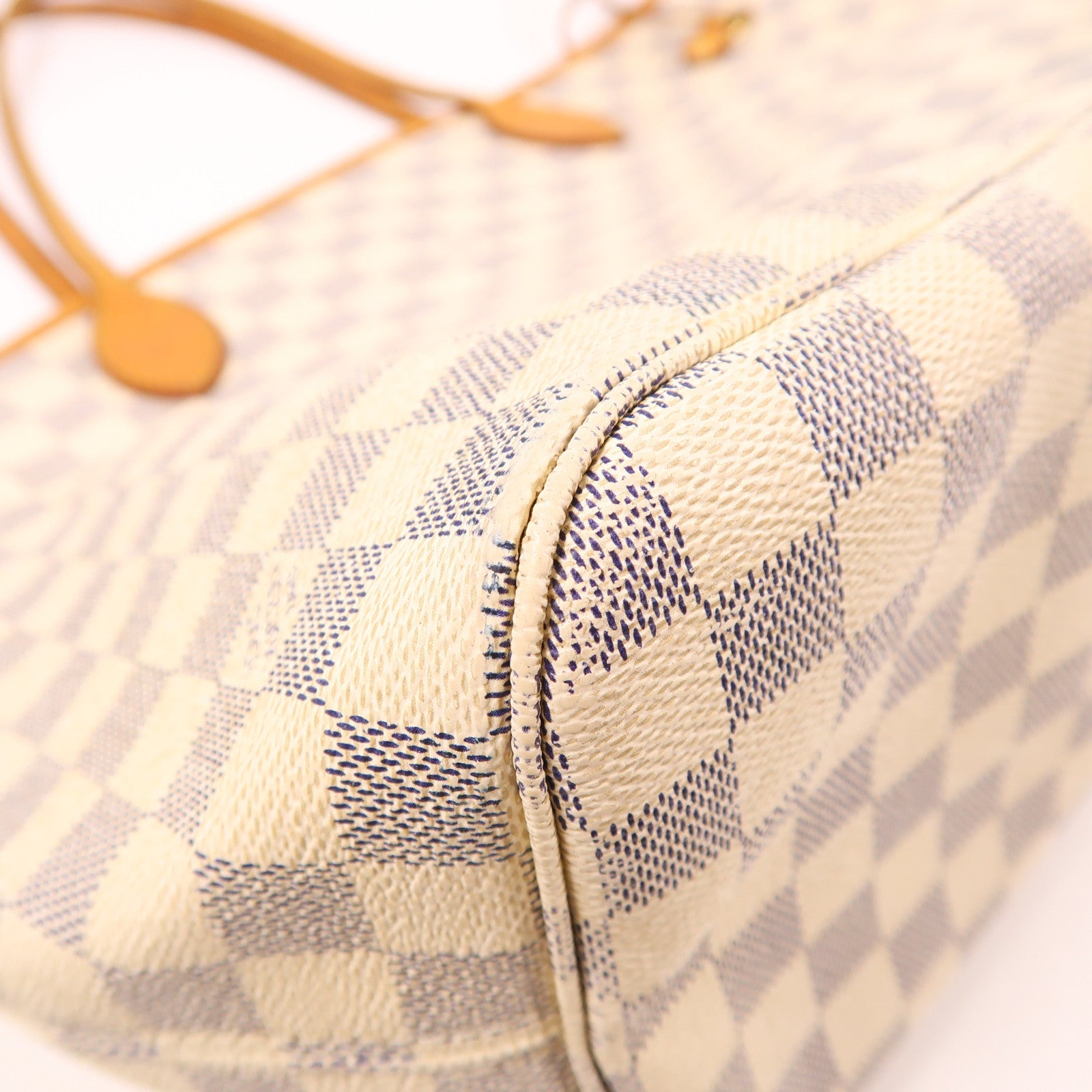 LOUIS VUITTON Damier Azur Neverfull MM金扣肩背袋