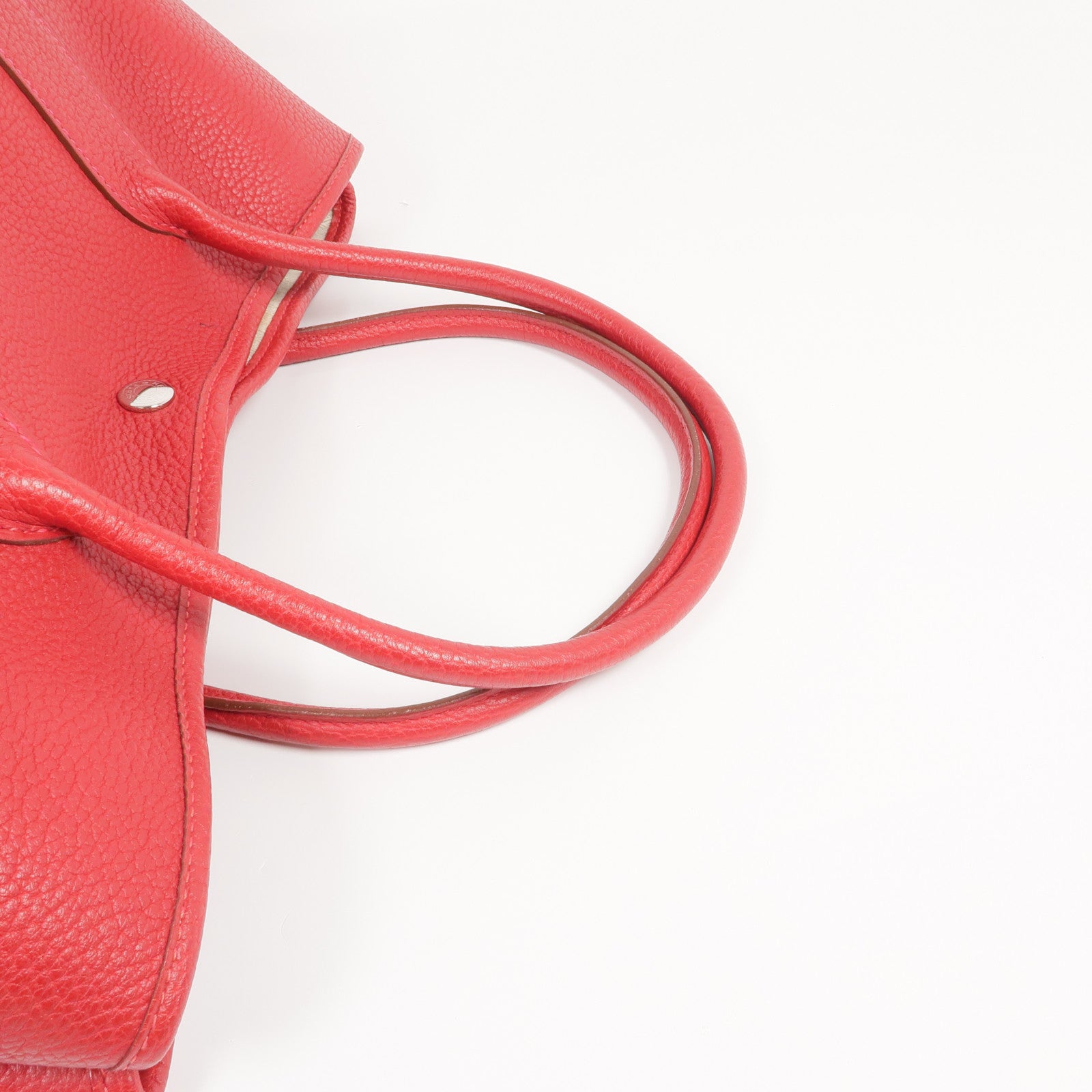 HERMES Negonda皮革Garden Party PM銀扣手挽袋Rouge Casaque