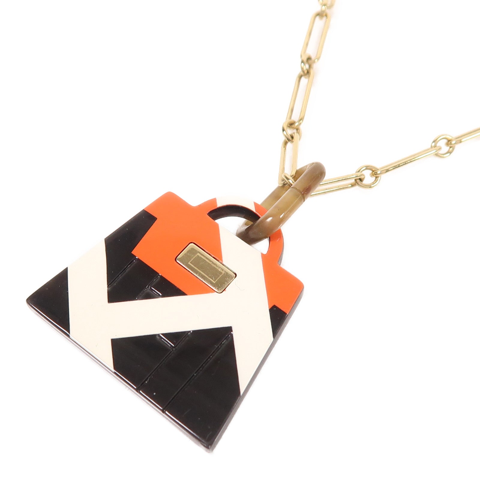 HERMES 金屬/水牛角Fusion Amulette項鍊