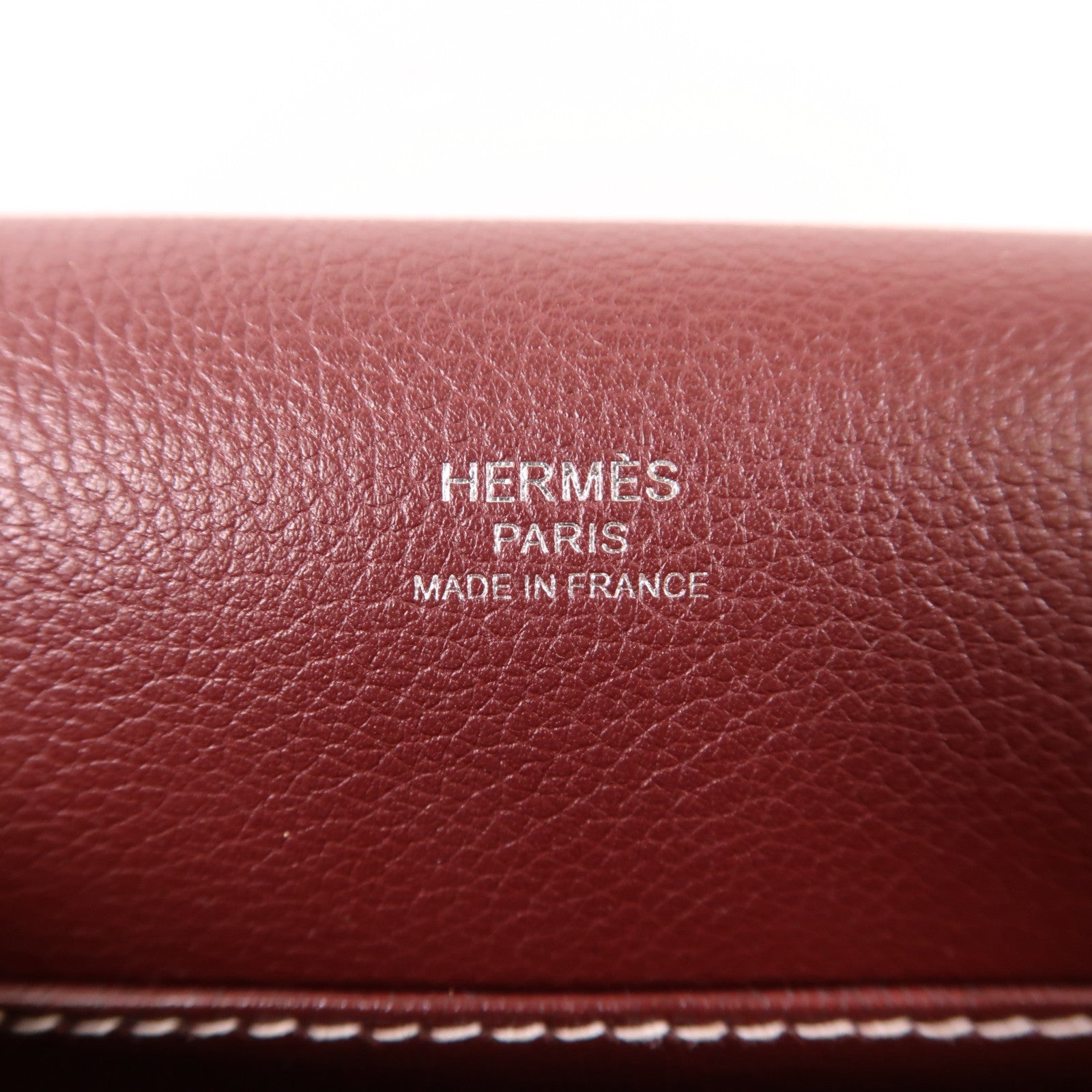HERMES Evercolor皮革Roulis 23銀扣肩背袋Bordeaux