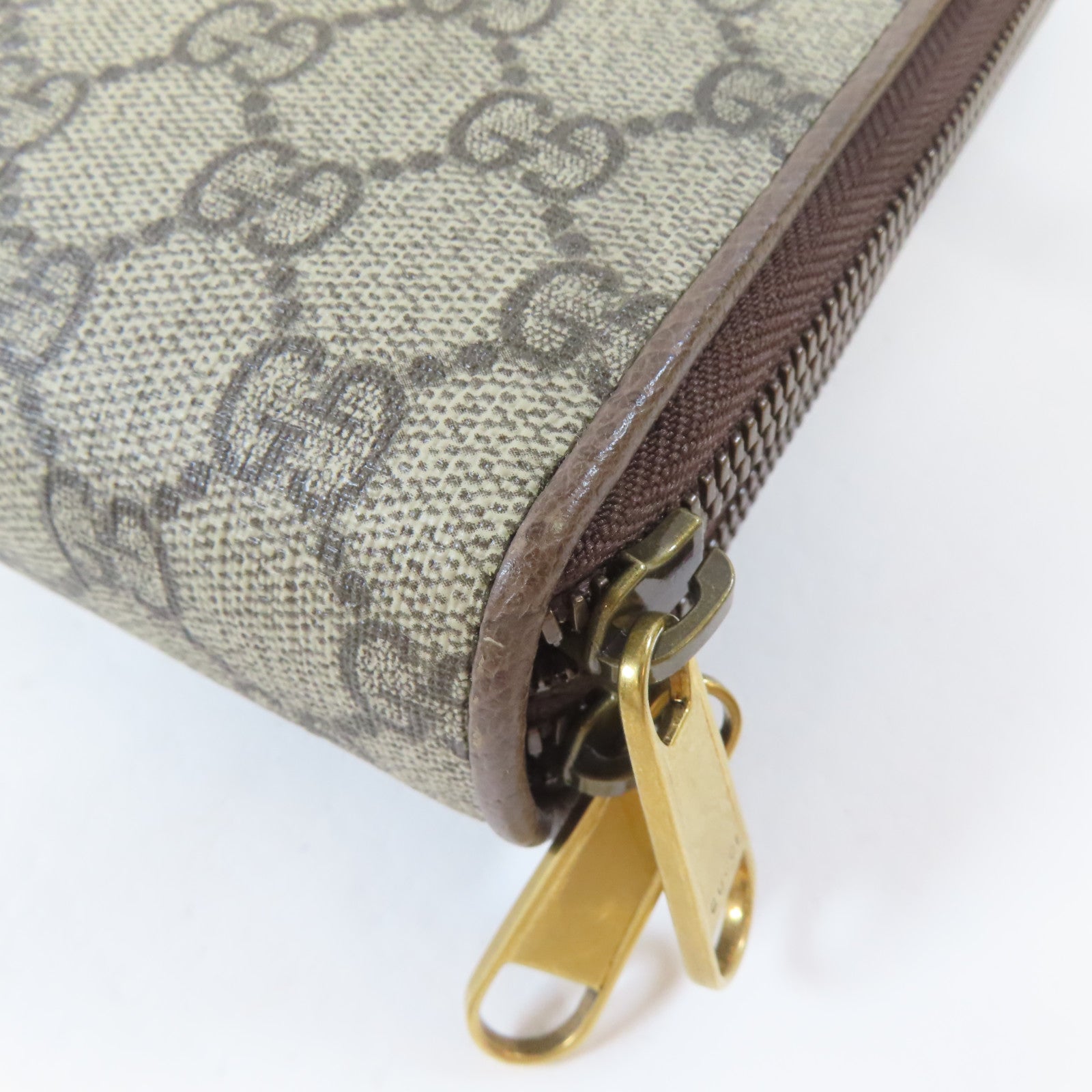 GUCCI 塗層帆布Shoulder Bag金扣肩背袋啡色