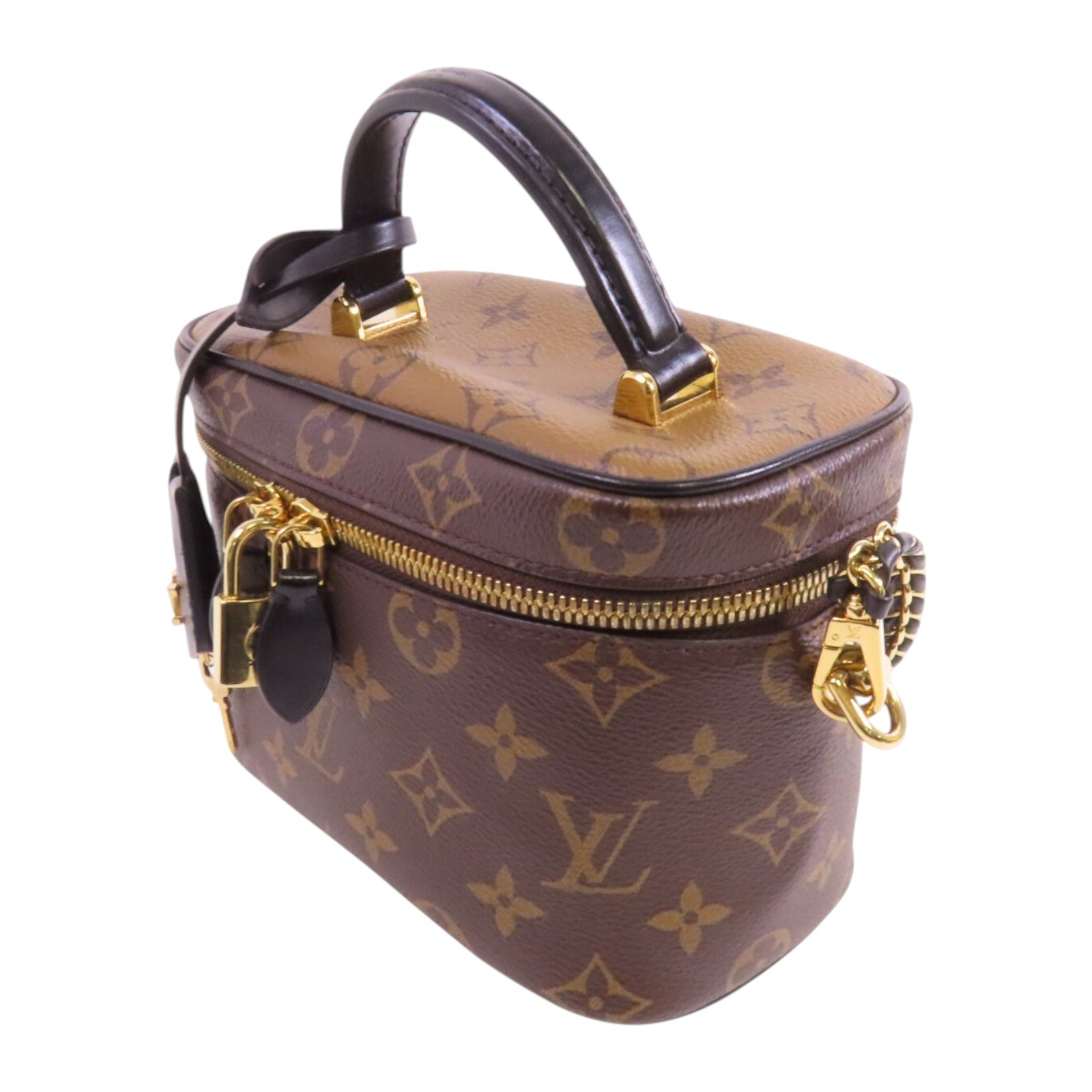 LOUIS VUITTON Monogram Reverse Vanity PM金扣手挽肩背兩用袋