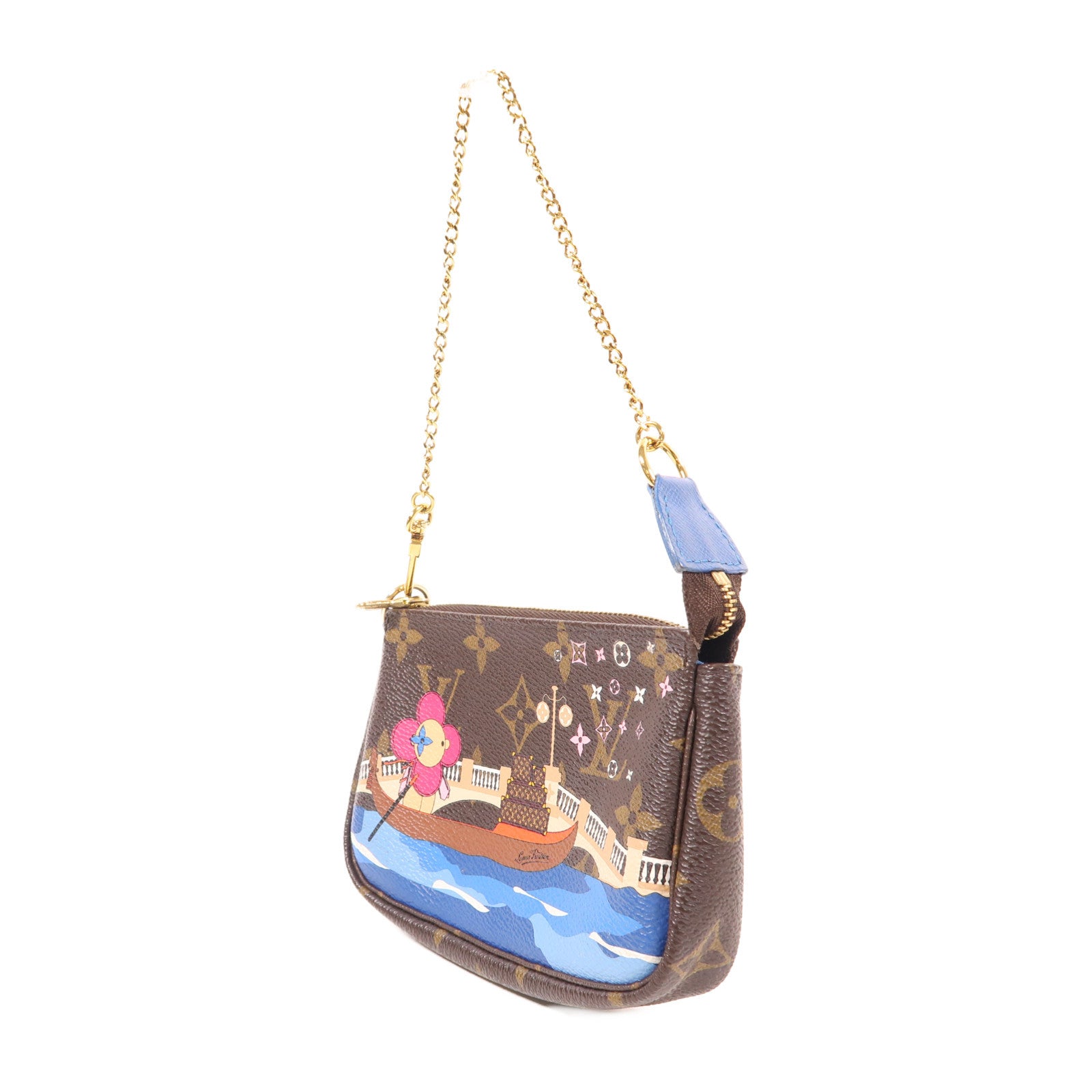 LOUIS VUITTON Monogram Mini Pochette Accessoires金扣手挽袋