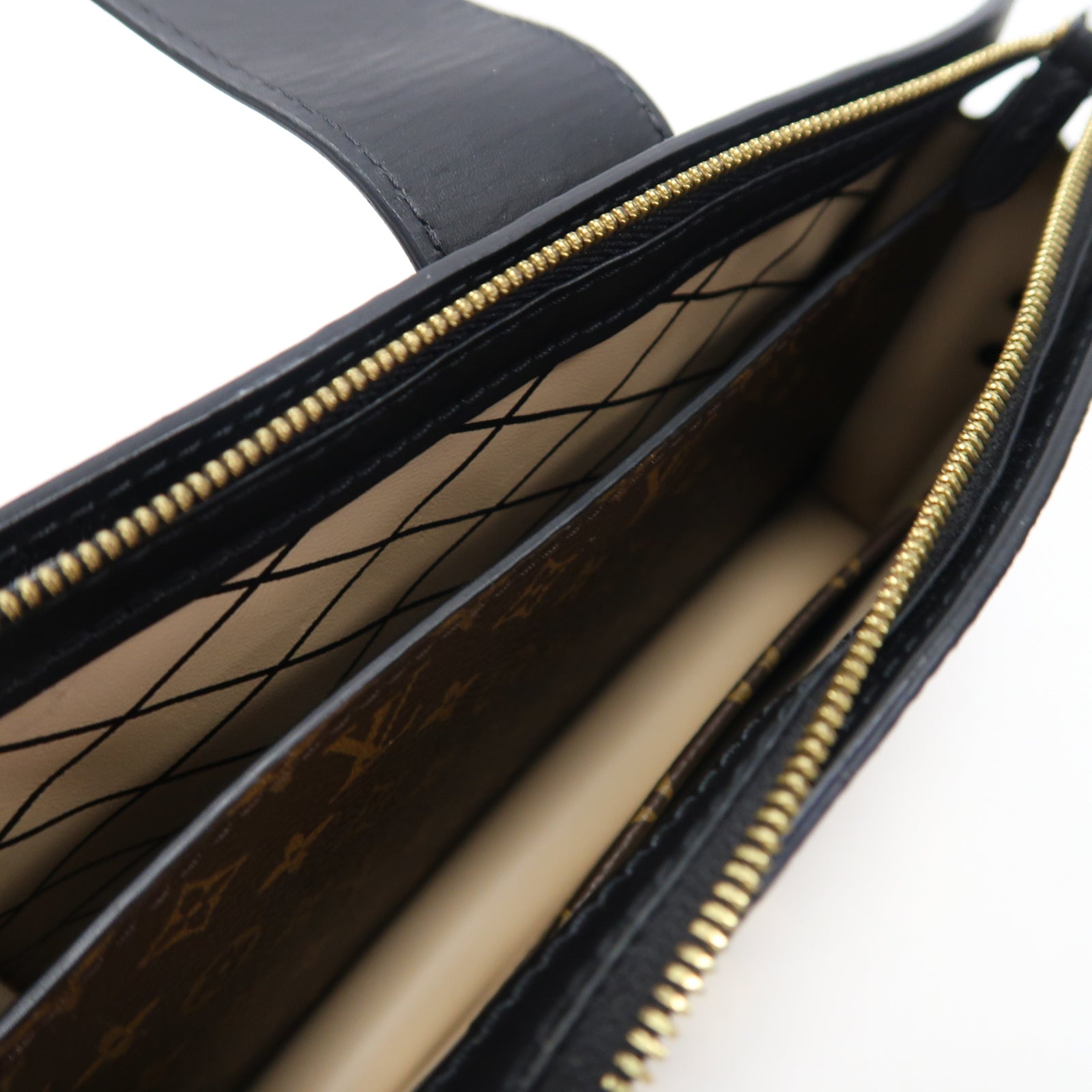LOUIS VUITTON Monogram Reverse Trunk Clutch金扣肩背袋啡色